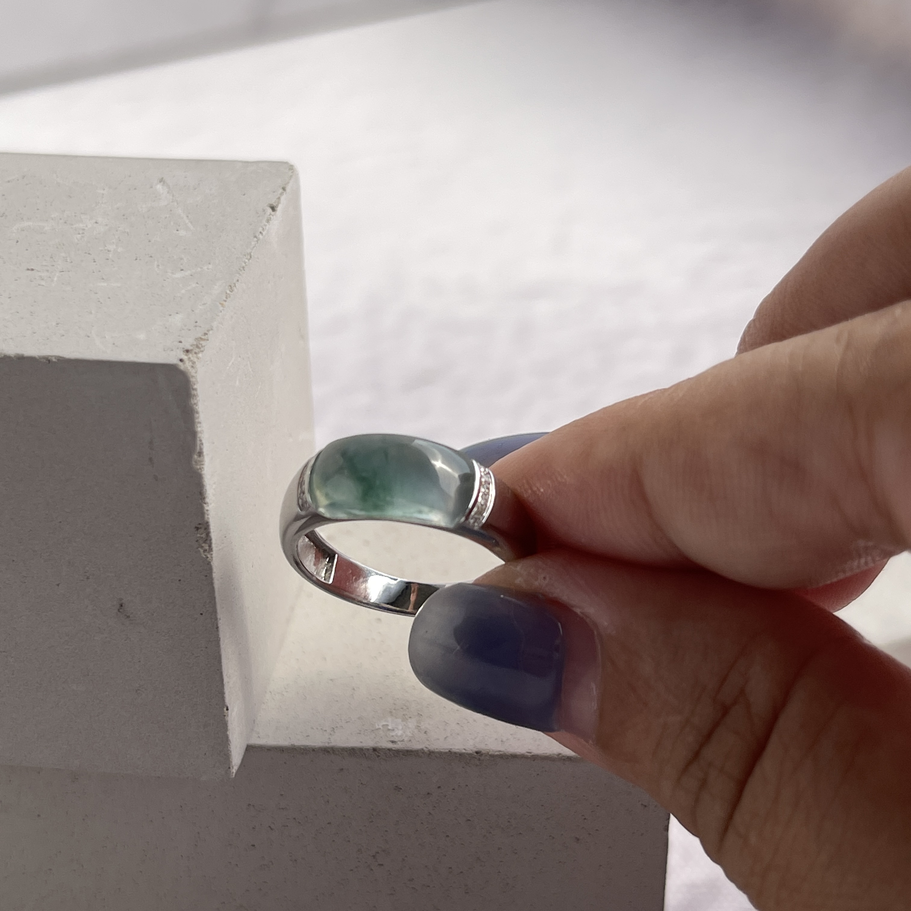 Glassy Variety Jade Saddle Ring (PJA00200) 