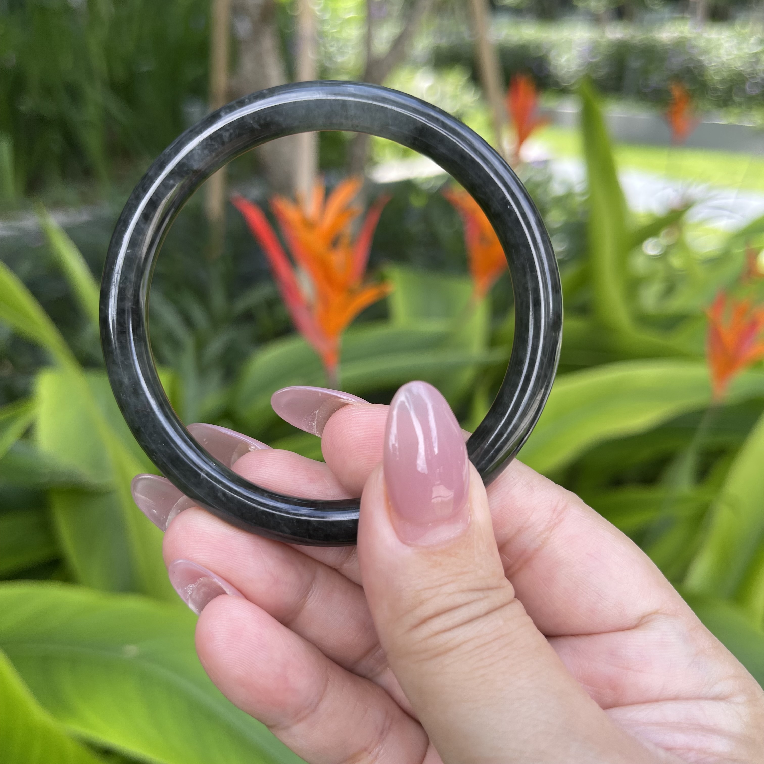 Round Jade Bangle (PJA00073)