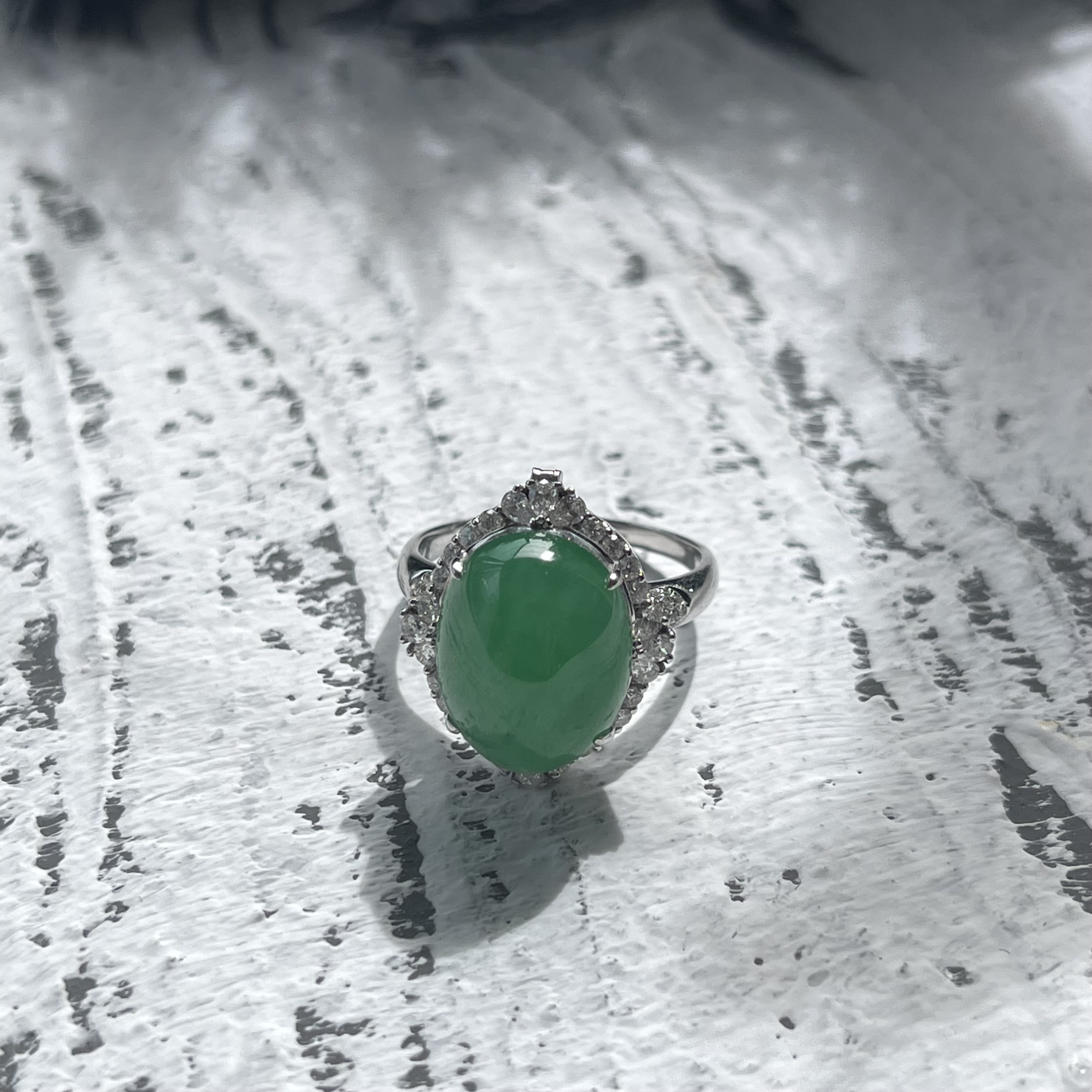 Vibrant Green Jadeite Ring (PJA00046)