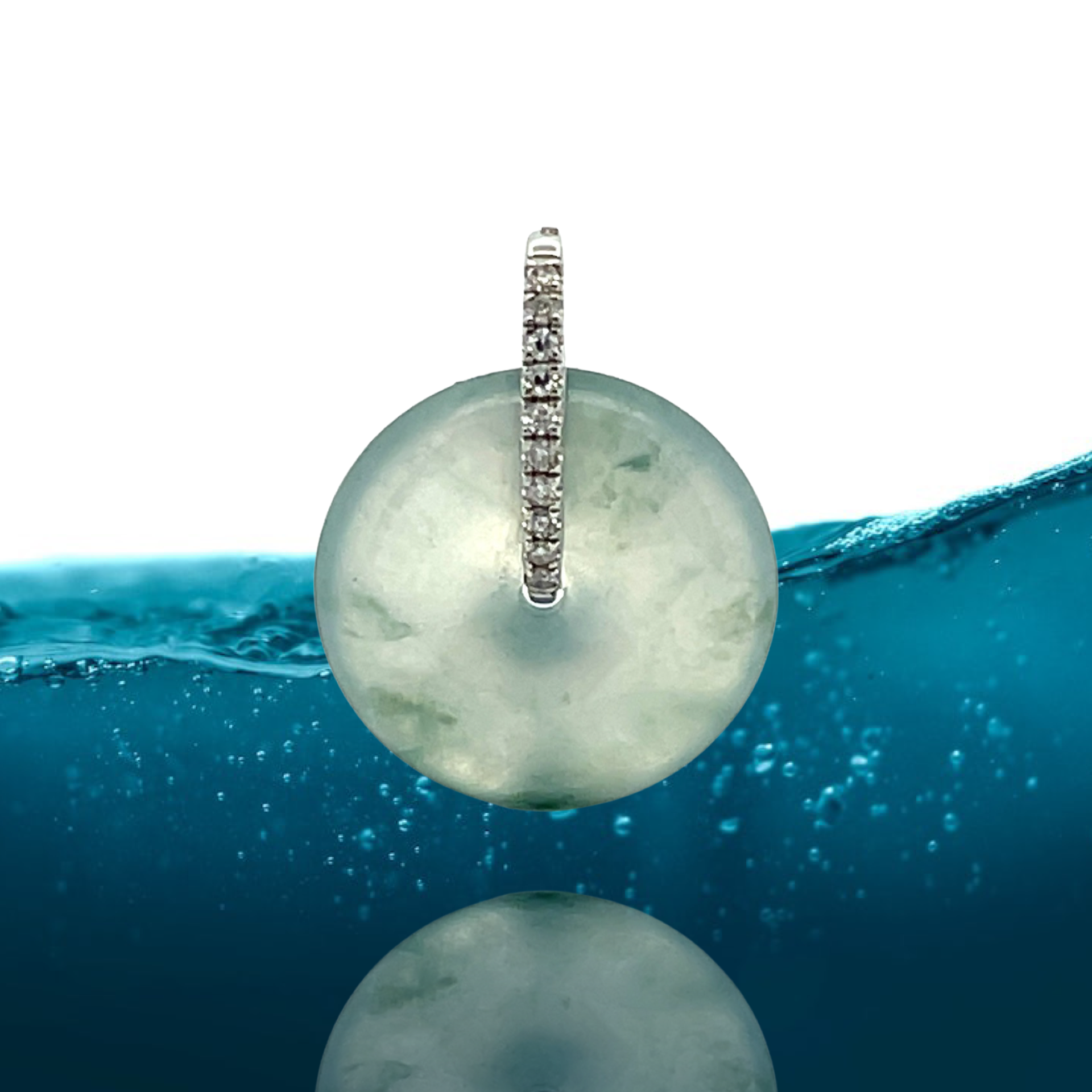 Icy Clear White with Green Patches Safety Coin (PJA00199)