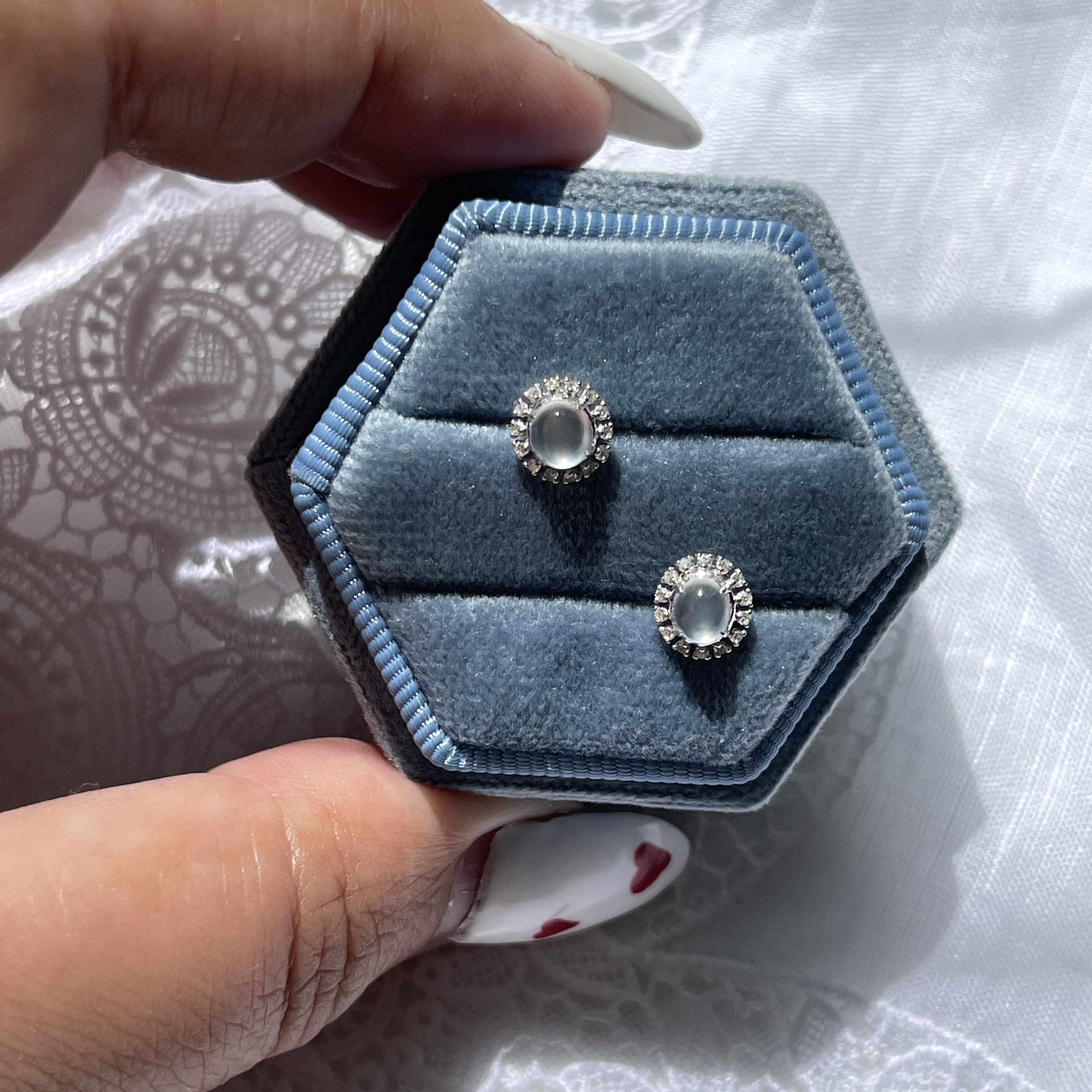 Glassy Jade Stud Earrings (PJA00137)