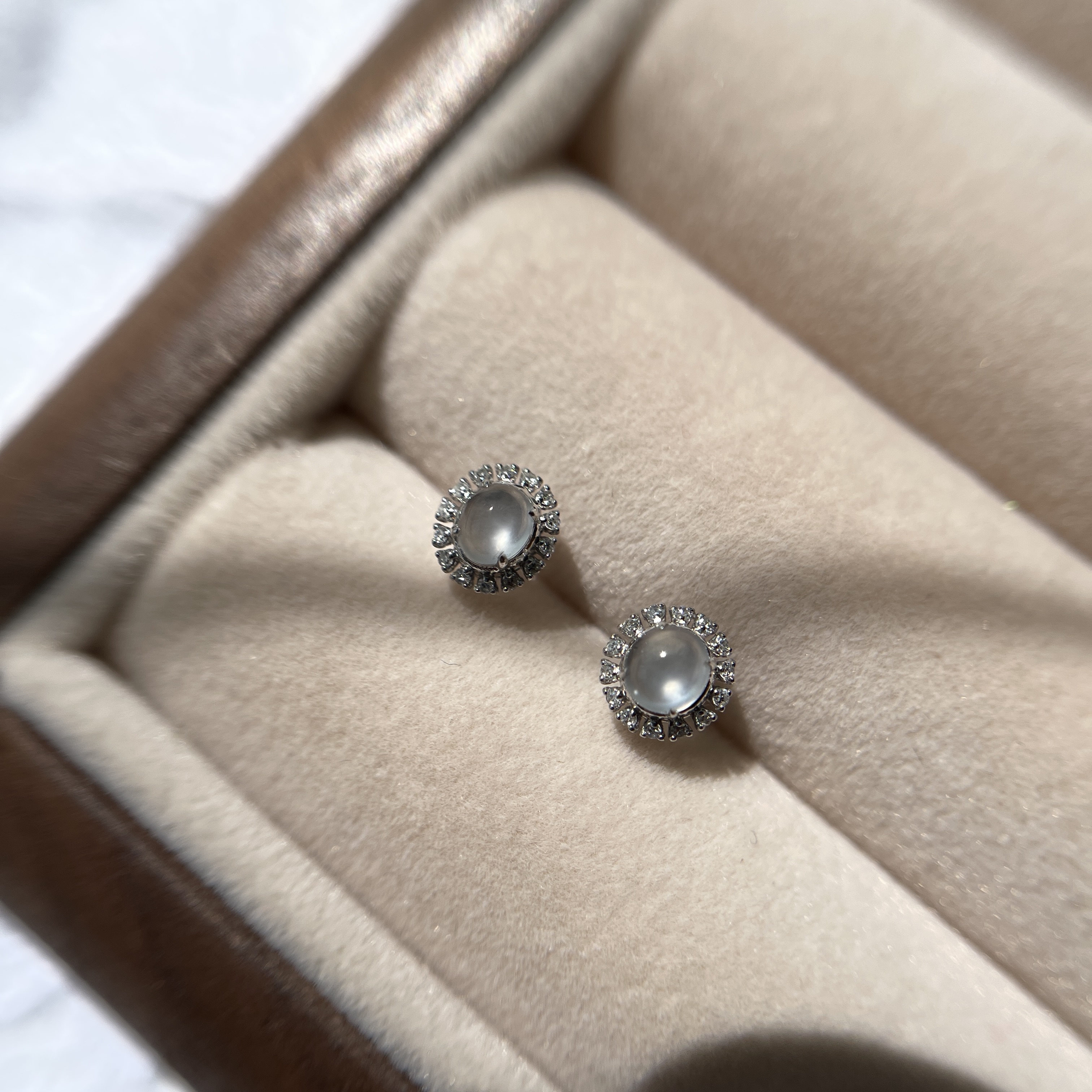 Glassy Jade Stud Earrings (PJA00137)