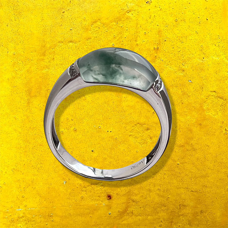 Glassy Variety Jade Saddle Ring (PJA00200) 