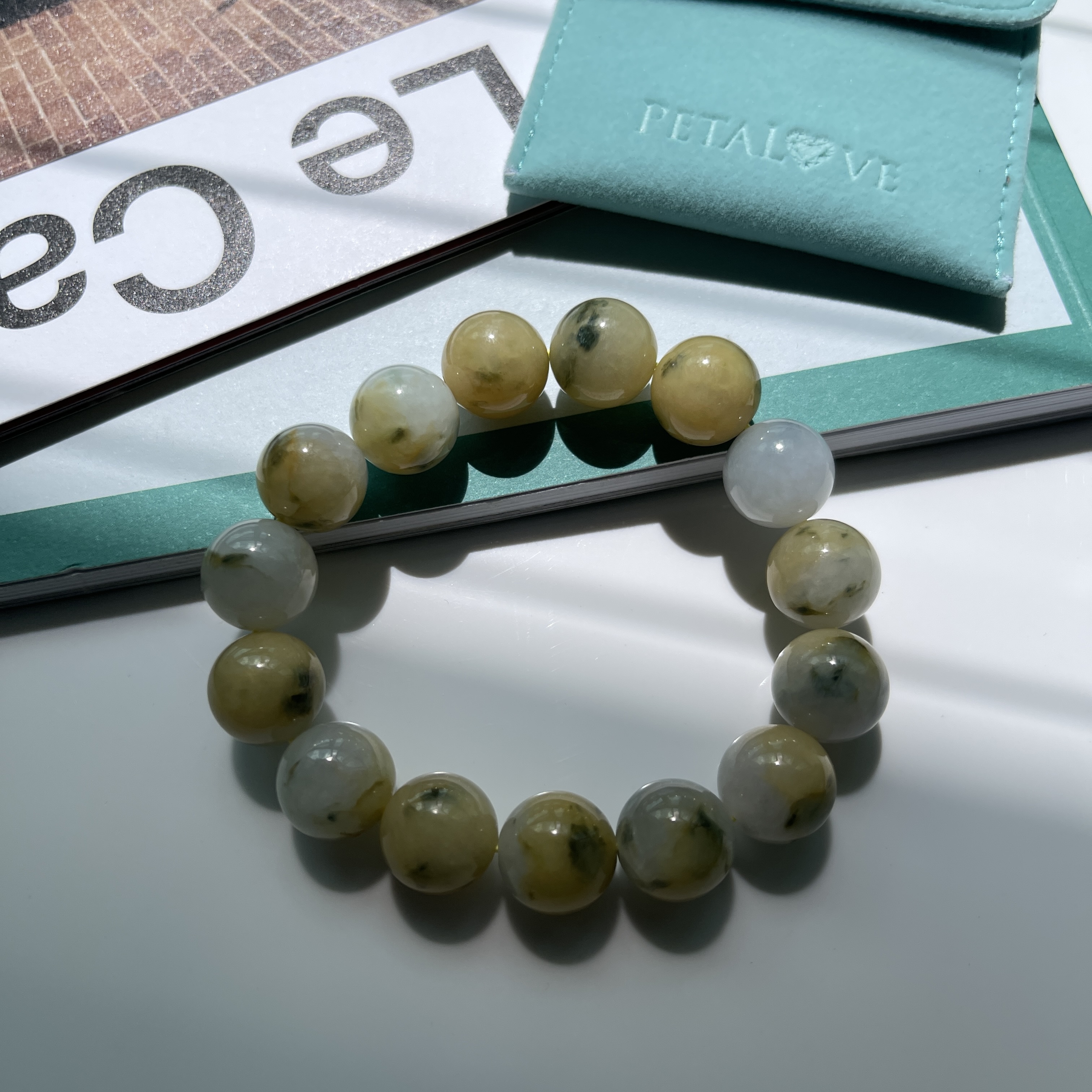 Scenic Yellow White Jade Bracelet (PJA00138) 