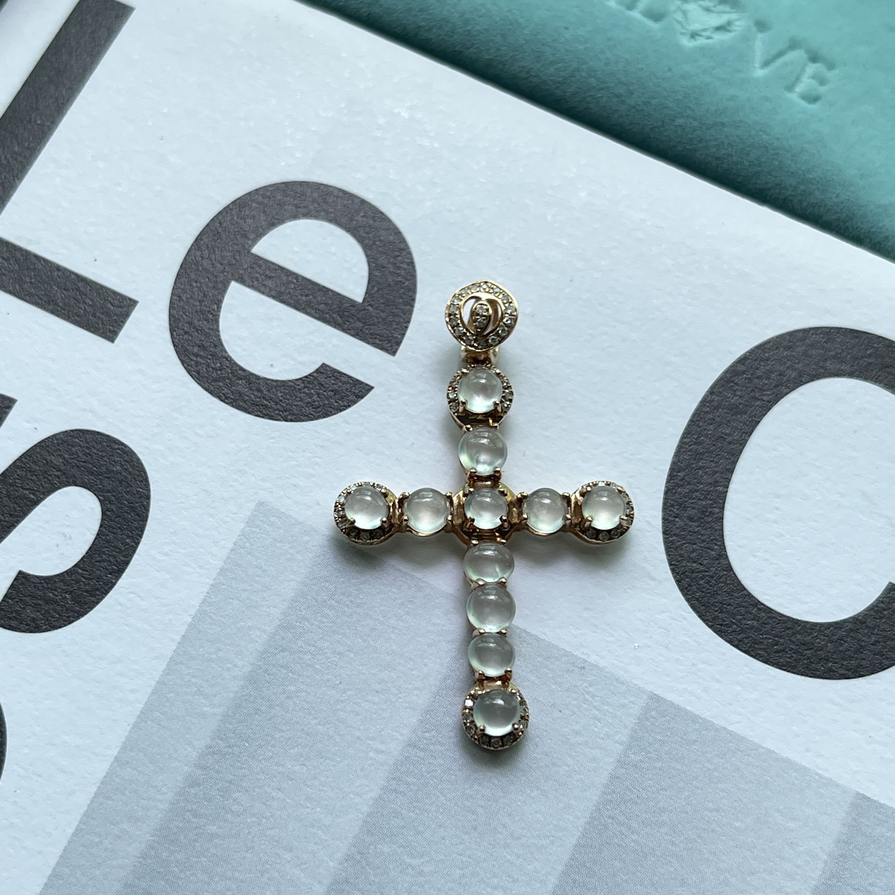 Glassy 18K RoseGold Cross Pendant (PJA00140) 