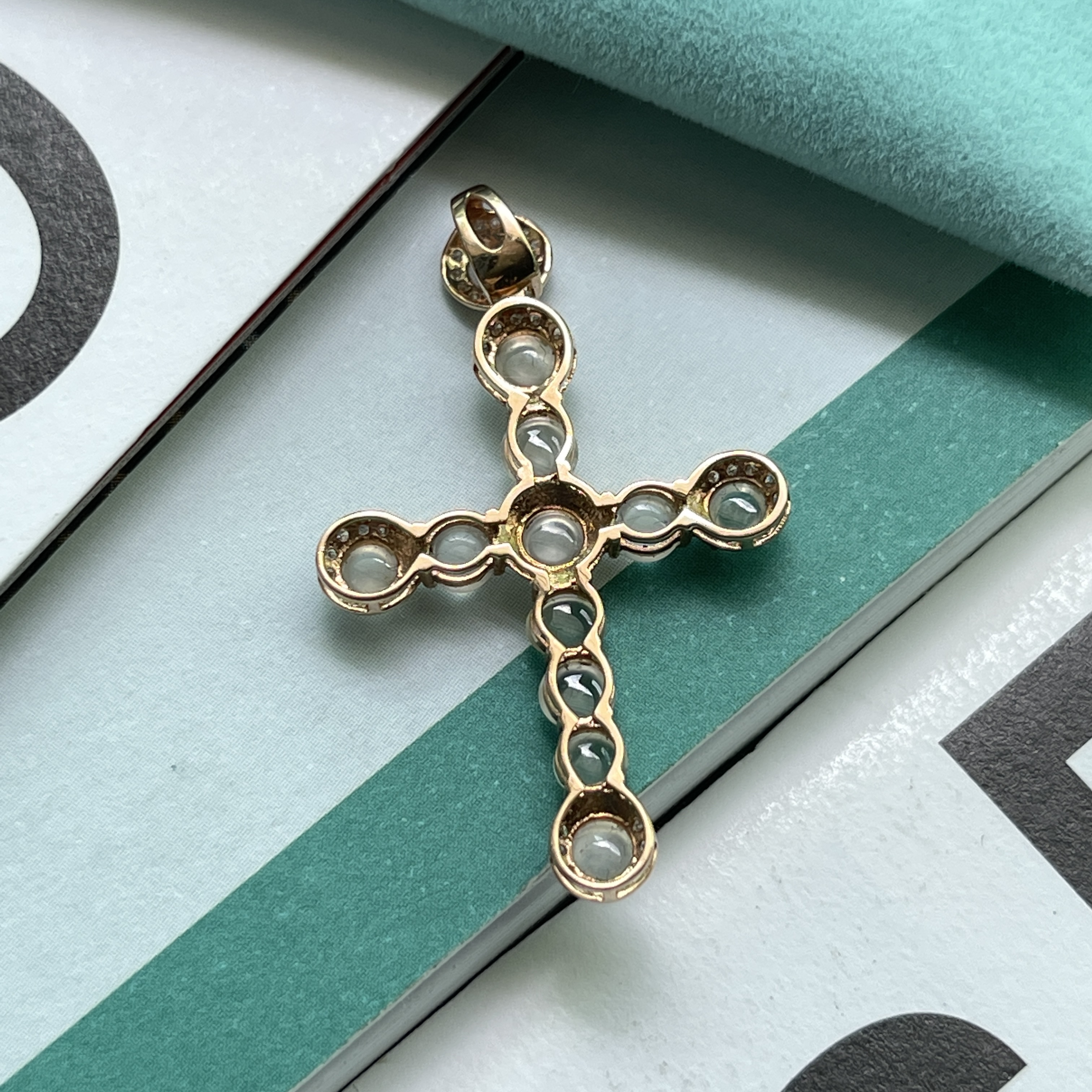 Glassy 18K RoseGold Cross Pendant (PJA00140) 