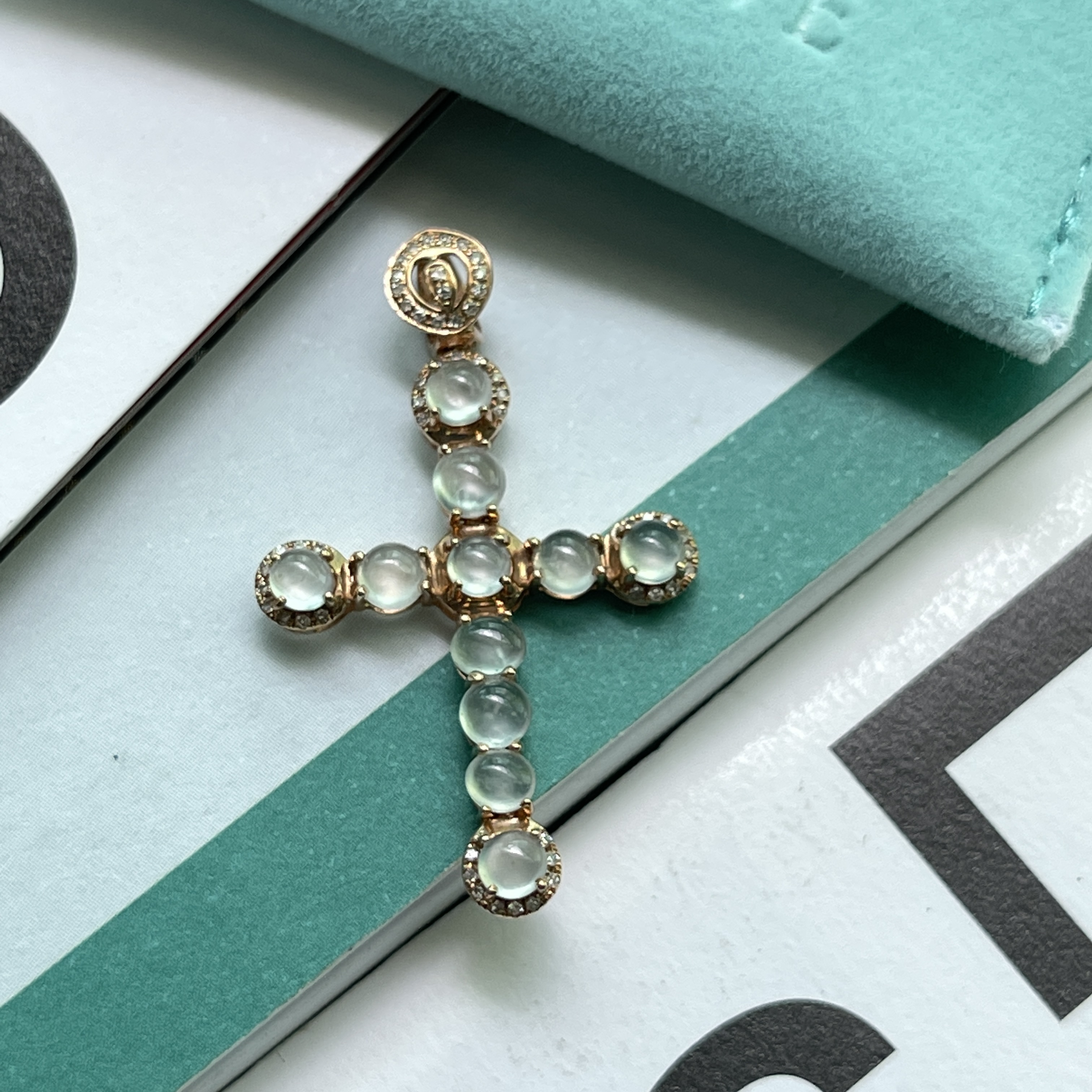 Glassy 18K RoseGold Cross Pendant (PJA00140) 