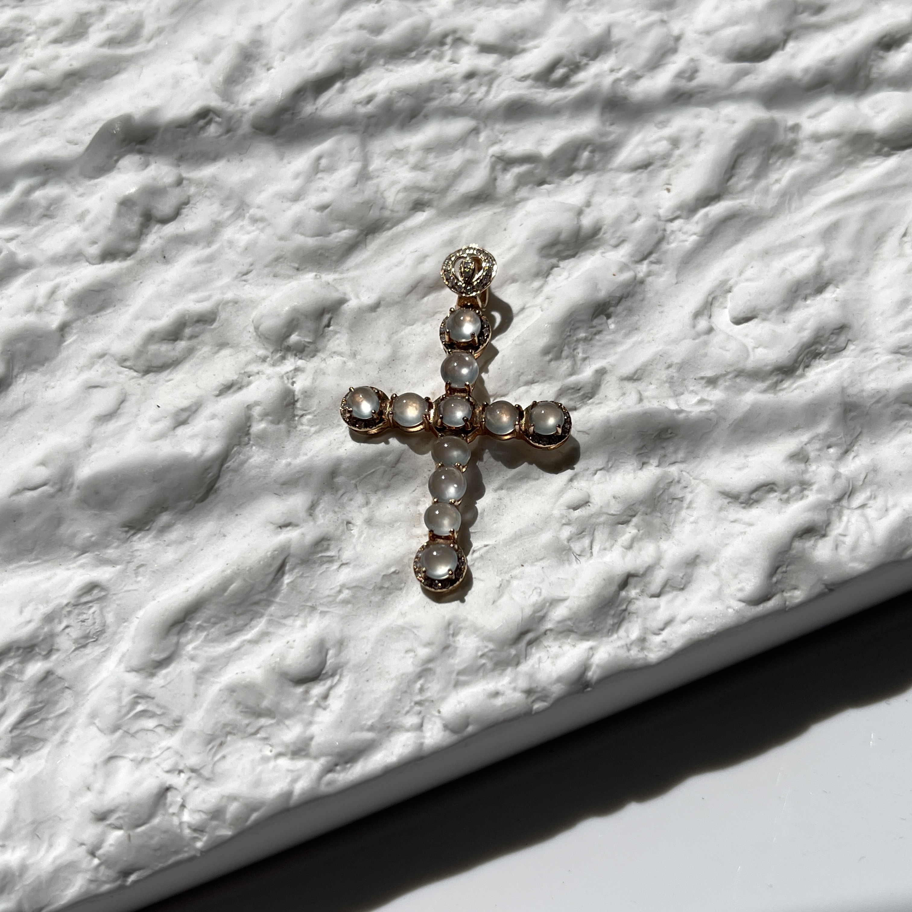 Glassy 18K RoseGold Cross Pendant (PJA00140) 