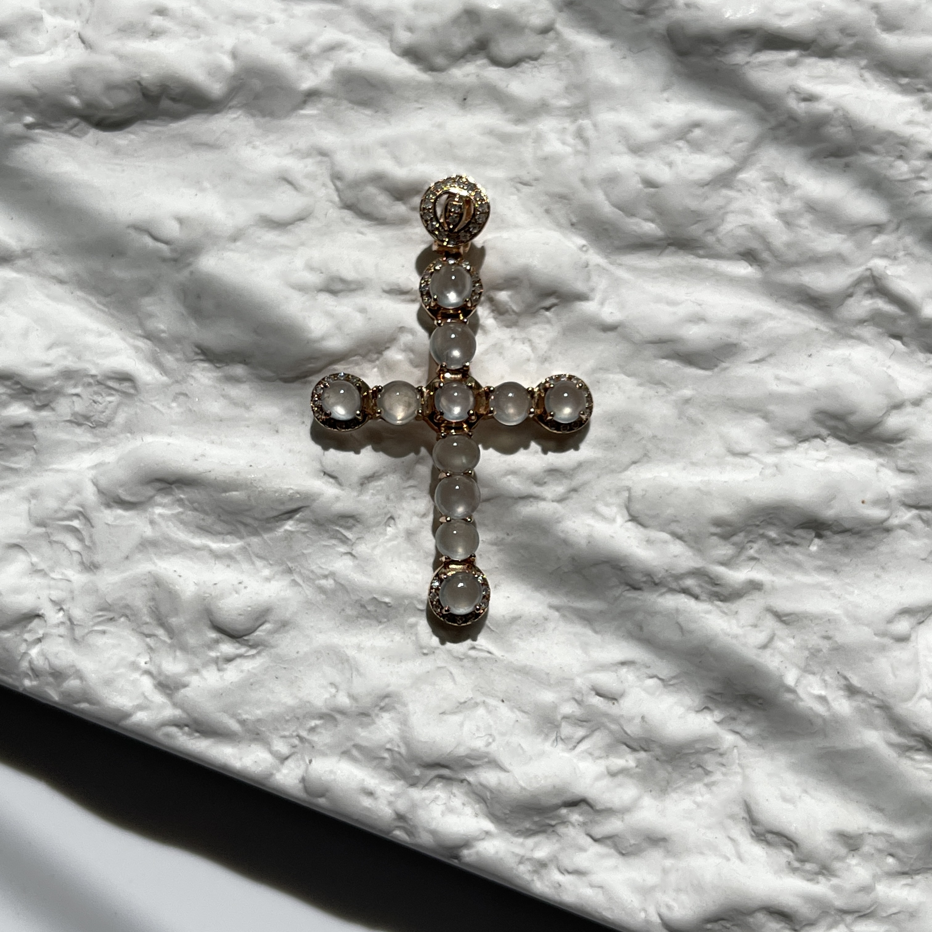Glassy 18K RoseGold Cross Pendant (PJA00140) 