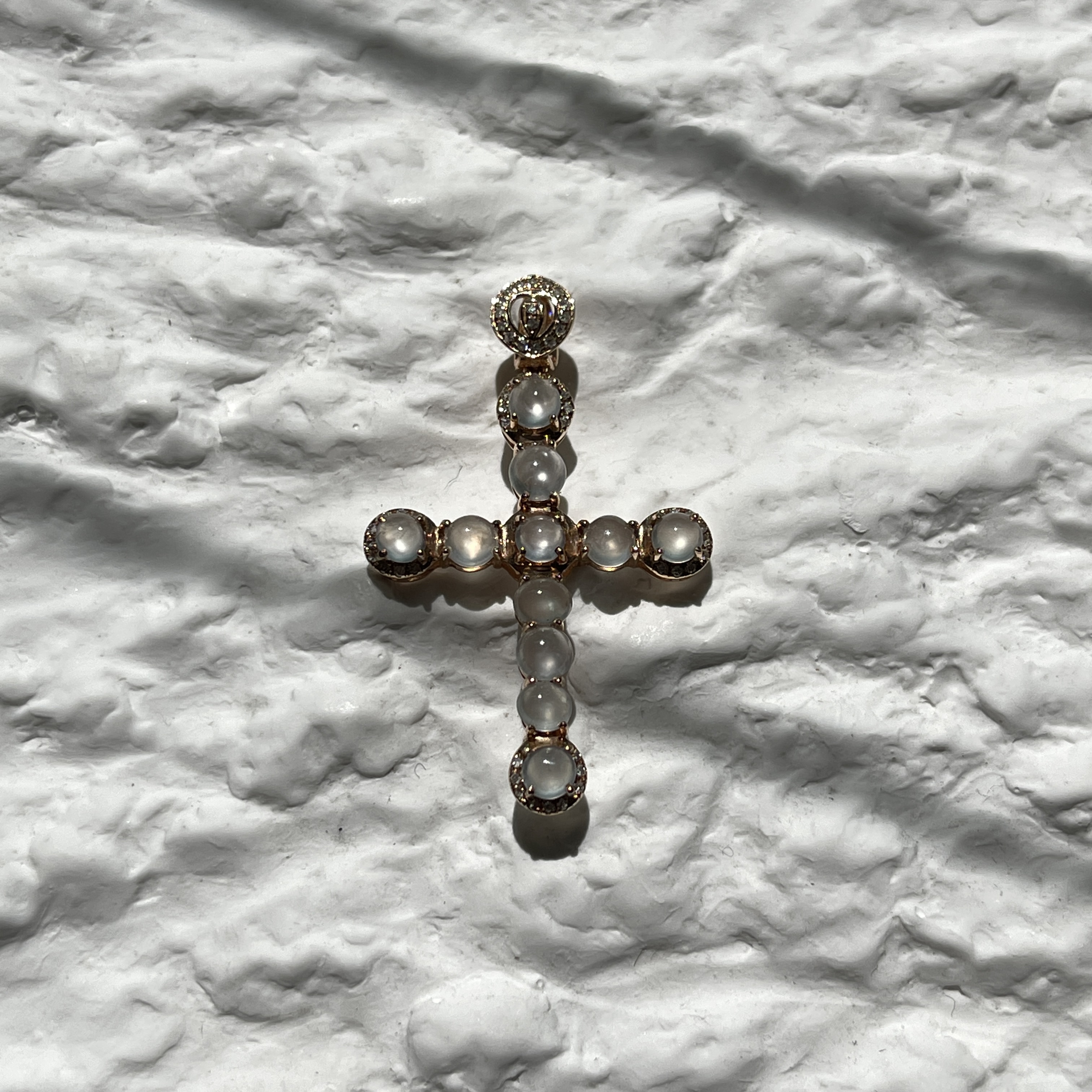 Glassy 18K RoseGold Cross Pendant (PJA00140) 
