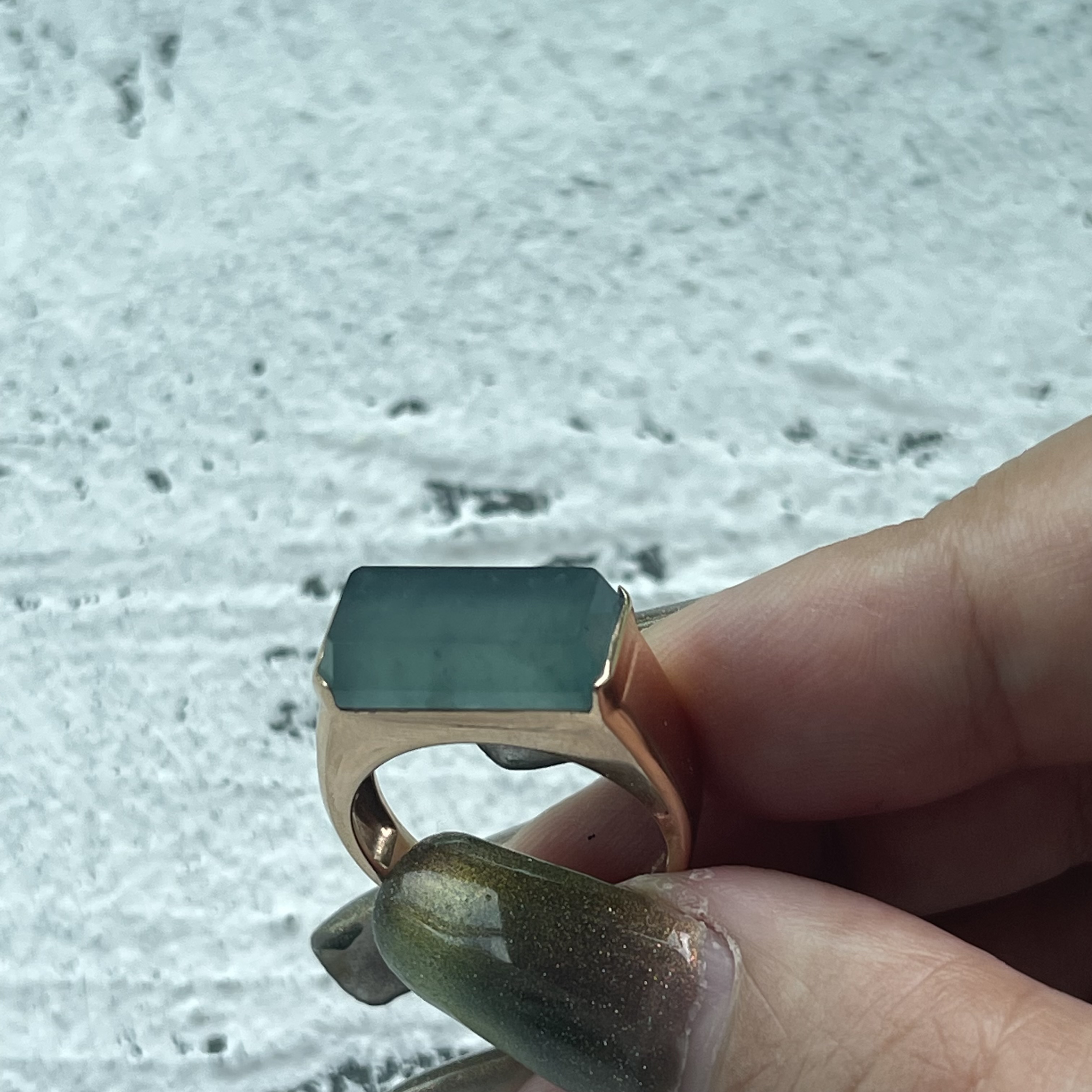 Bluish Jadeite Ring (PJA00123)