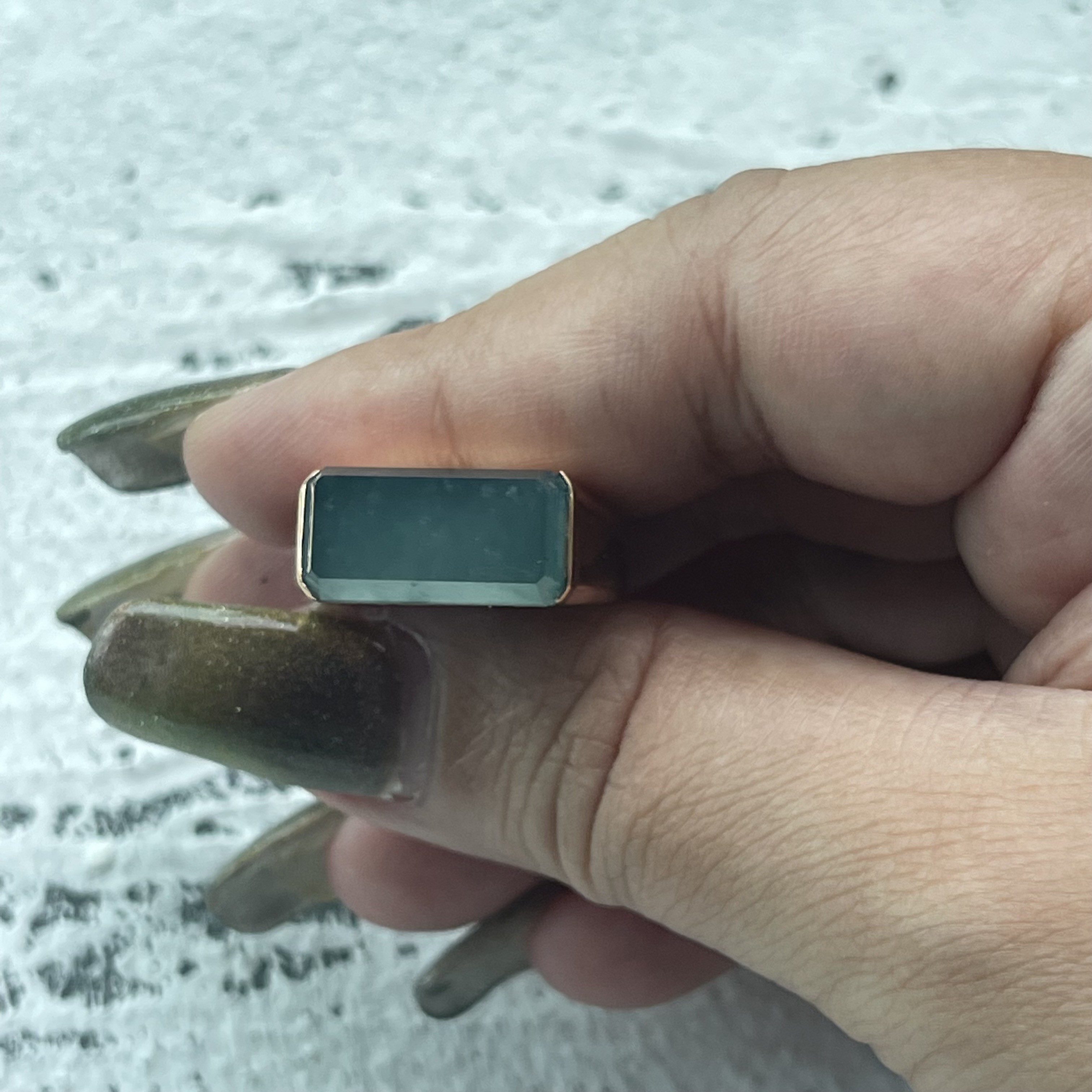 Bluish Jadeite Ring (PJA00123)