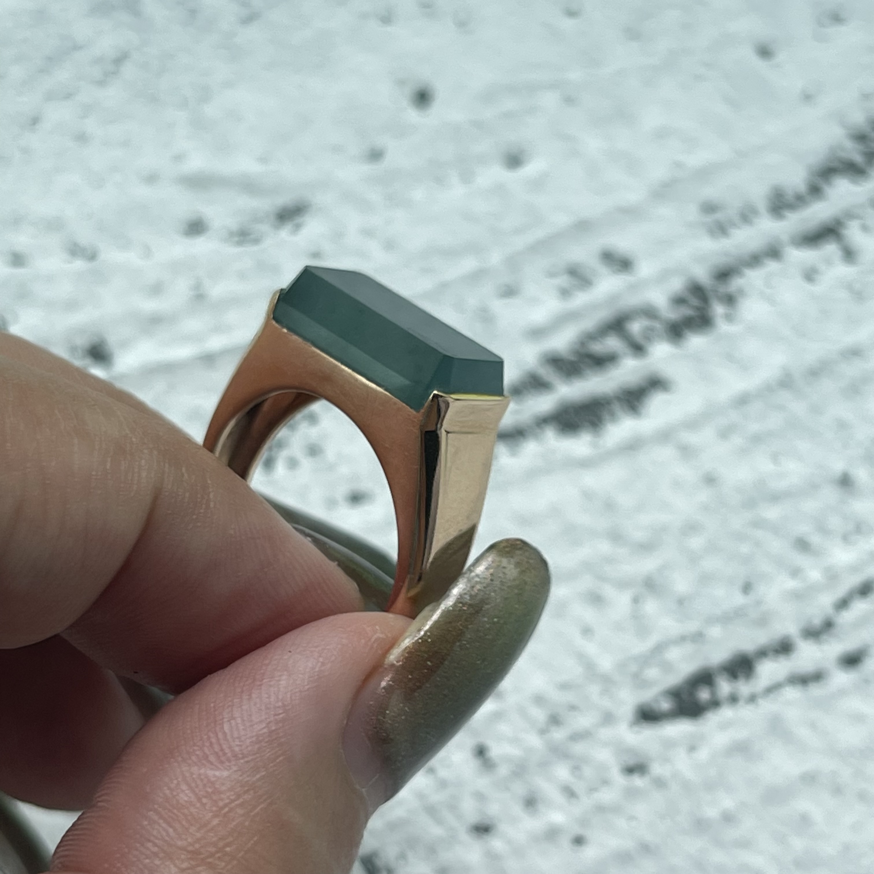 Bluish Jadeite Ring (PJA00123)