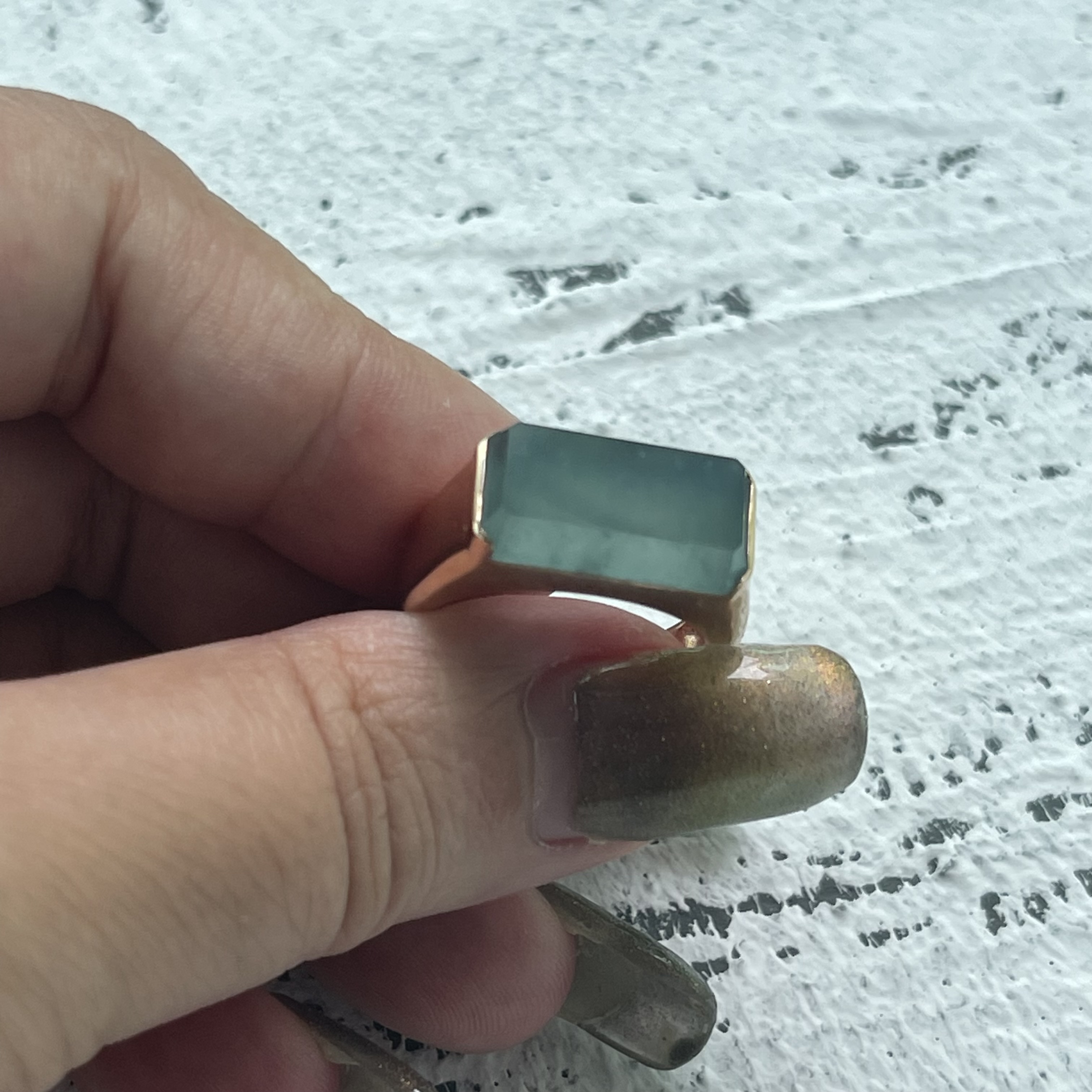 Bluish Jadeite Ring (PJA00123)
