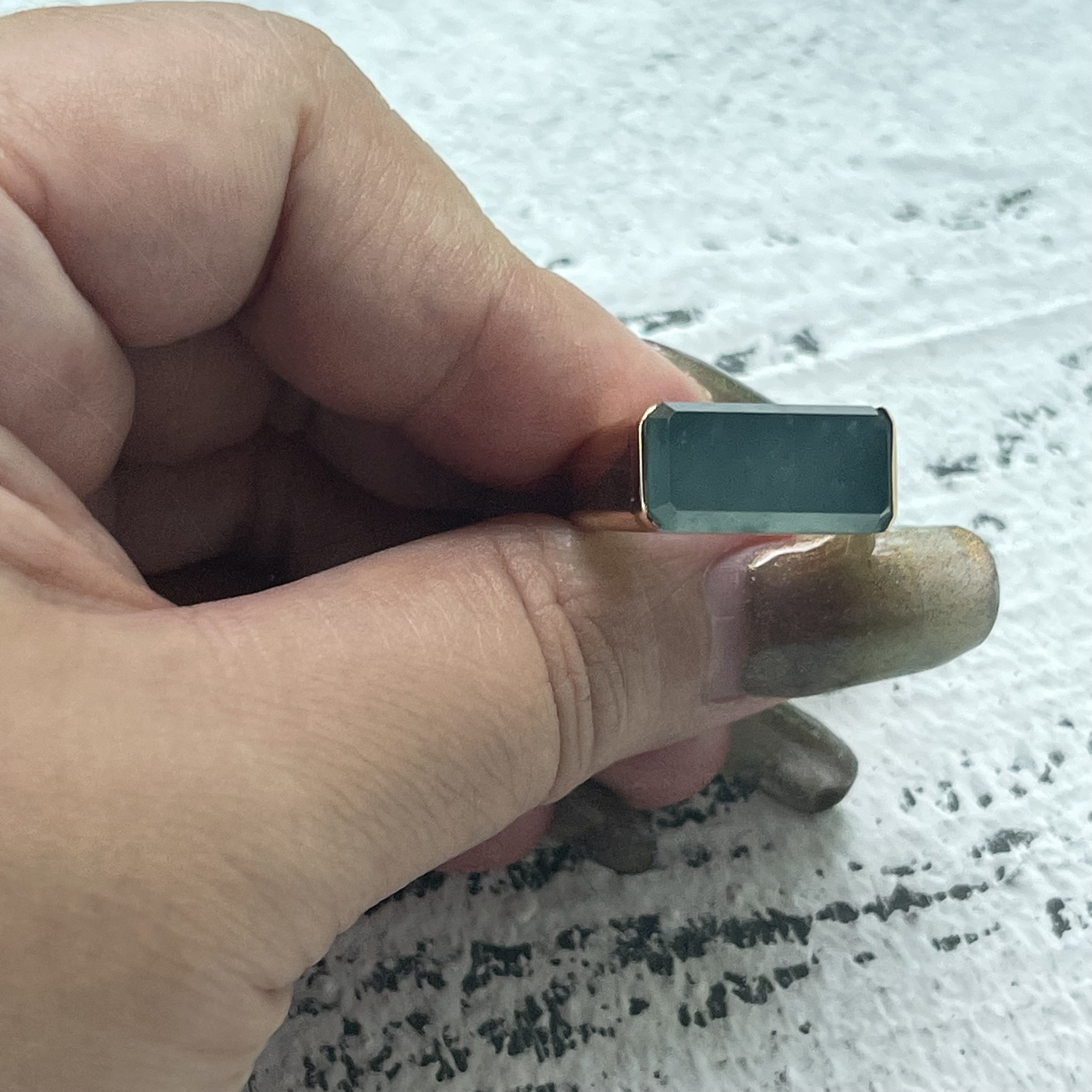 Bluish Jadeite Ring (PJA00123)