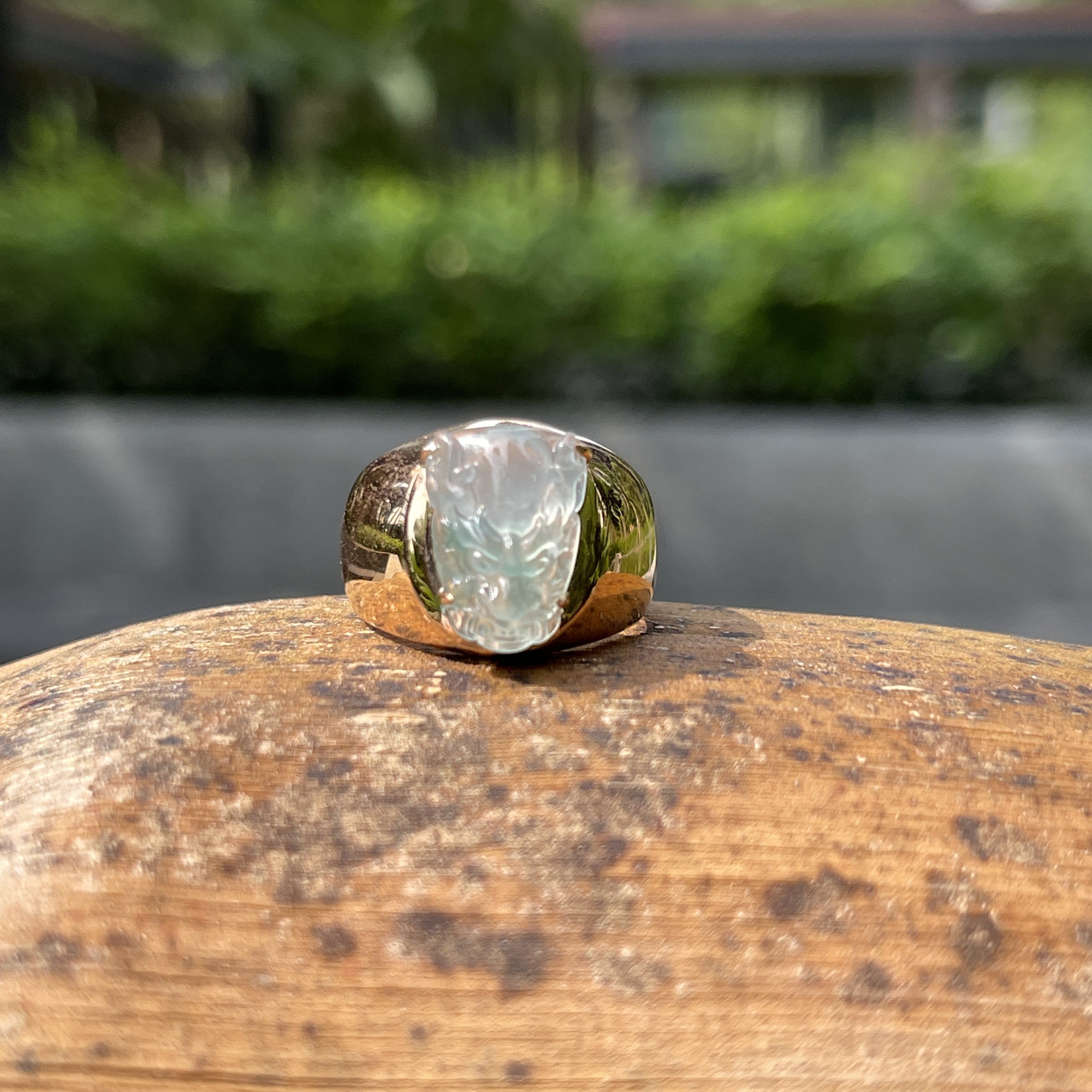 Icy Translucent Dragon Jade Ring (PJA00247) 