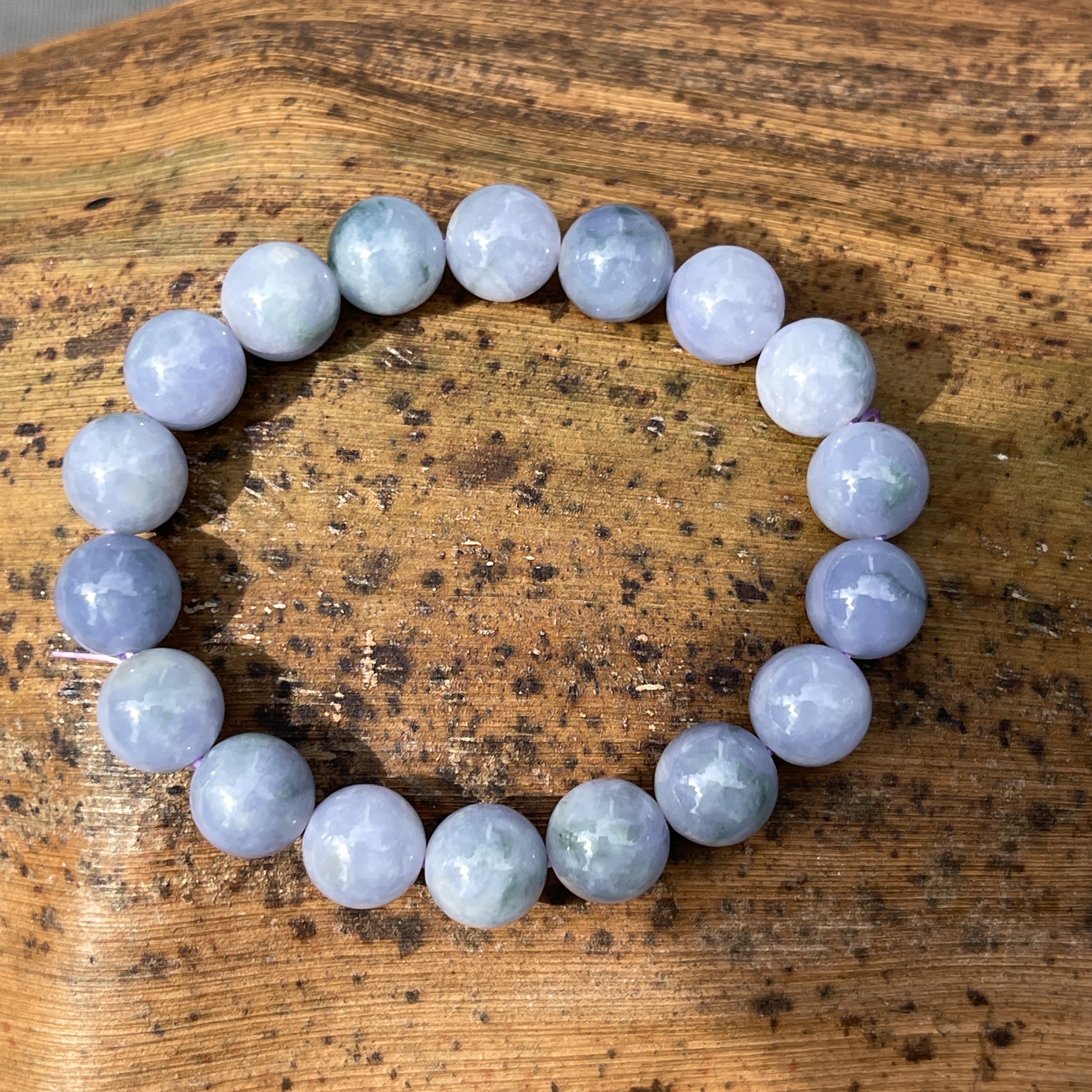 Light Lavender with Bluish Green Jade Bracelet (PJA00247) 