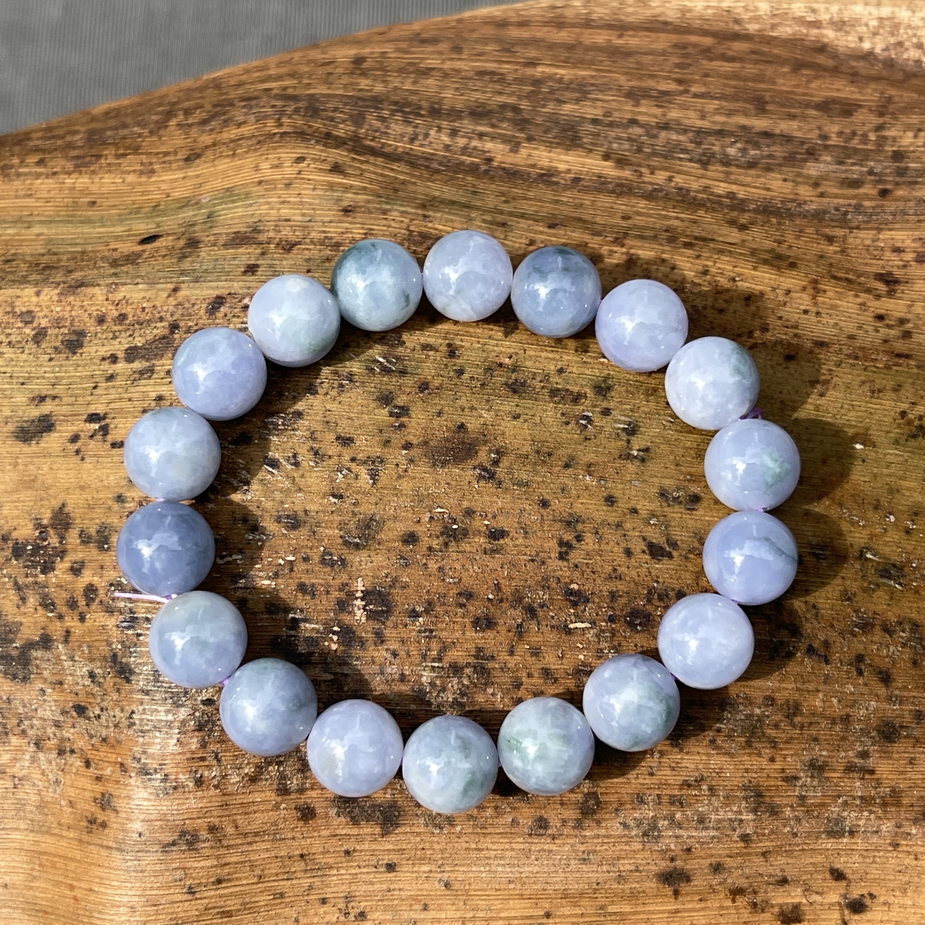 Light Lavender with Bluish Green Jade Bracelet (PJA00247) 