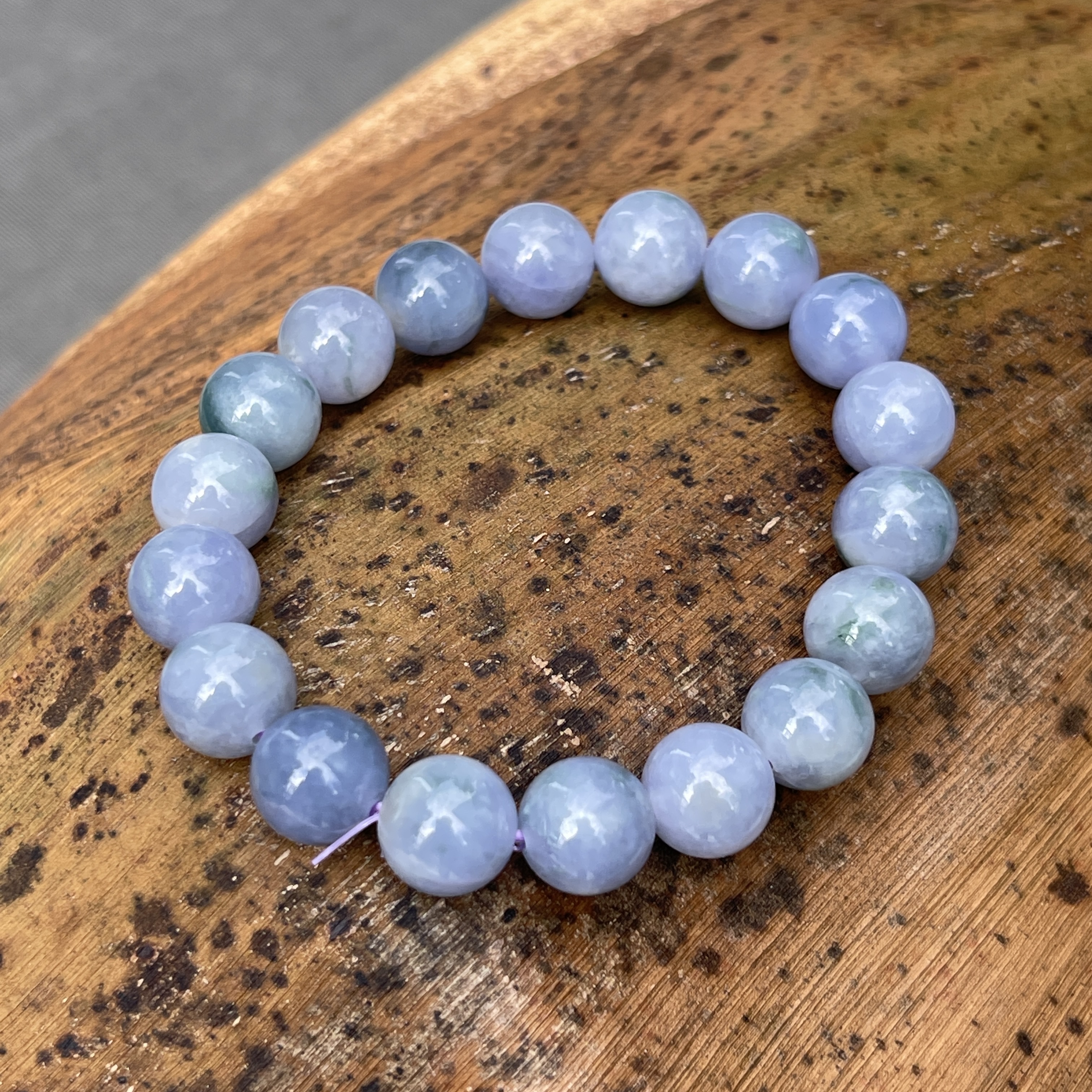 Light Lavender with Bluish Green Jade Bracelet (PJA00247) 