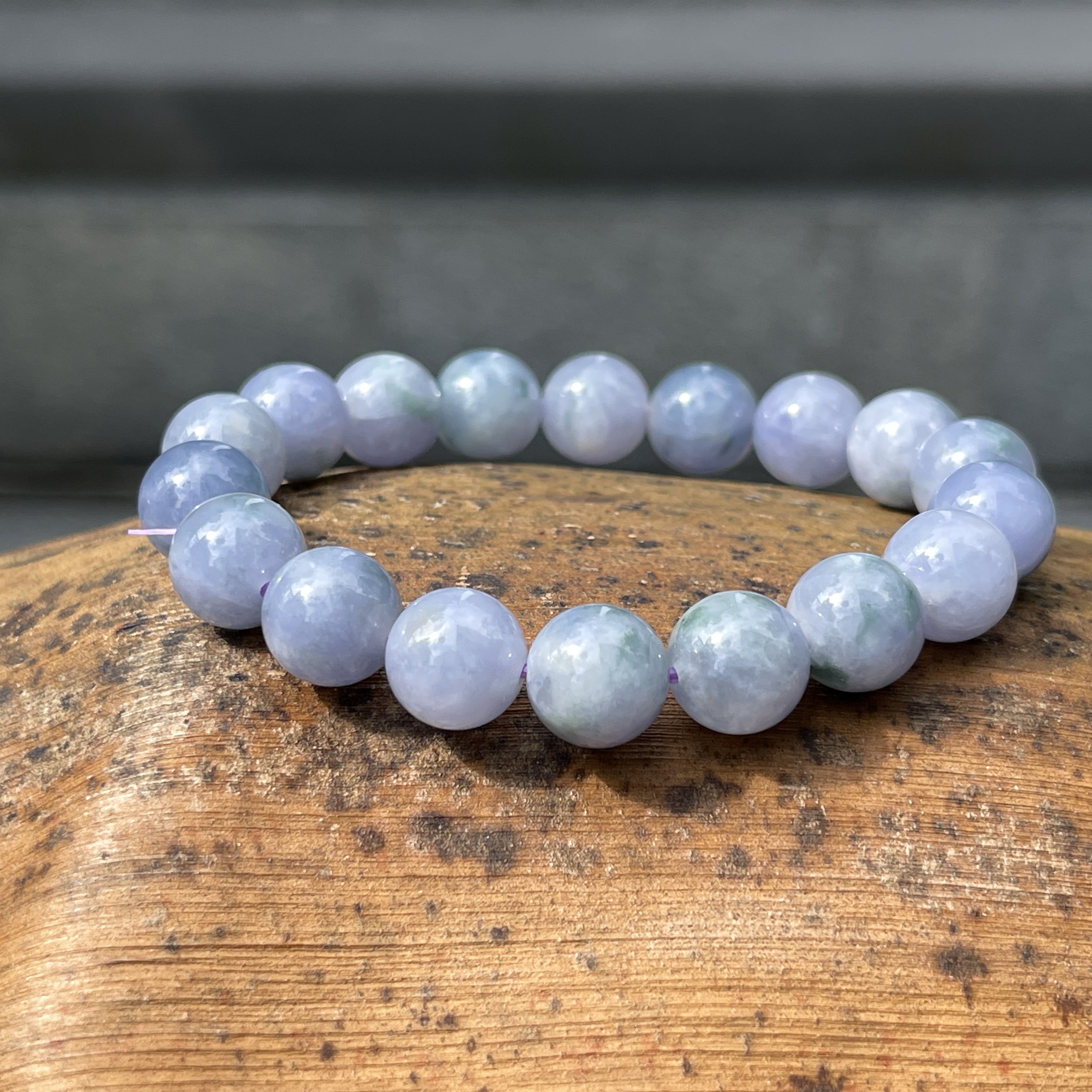 Light Lavender with Bluish Green Jade Bracelet (PJA00247) 
