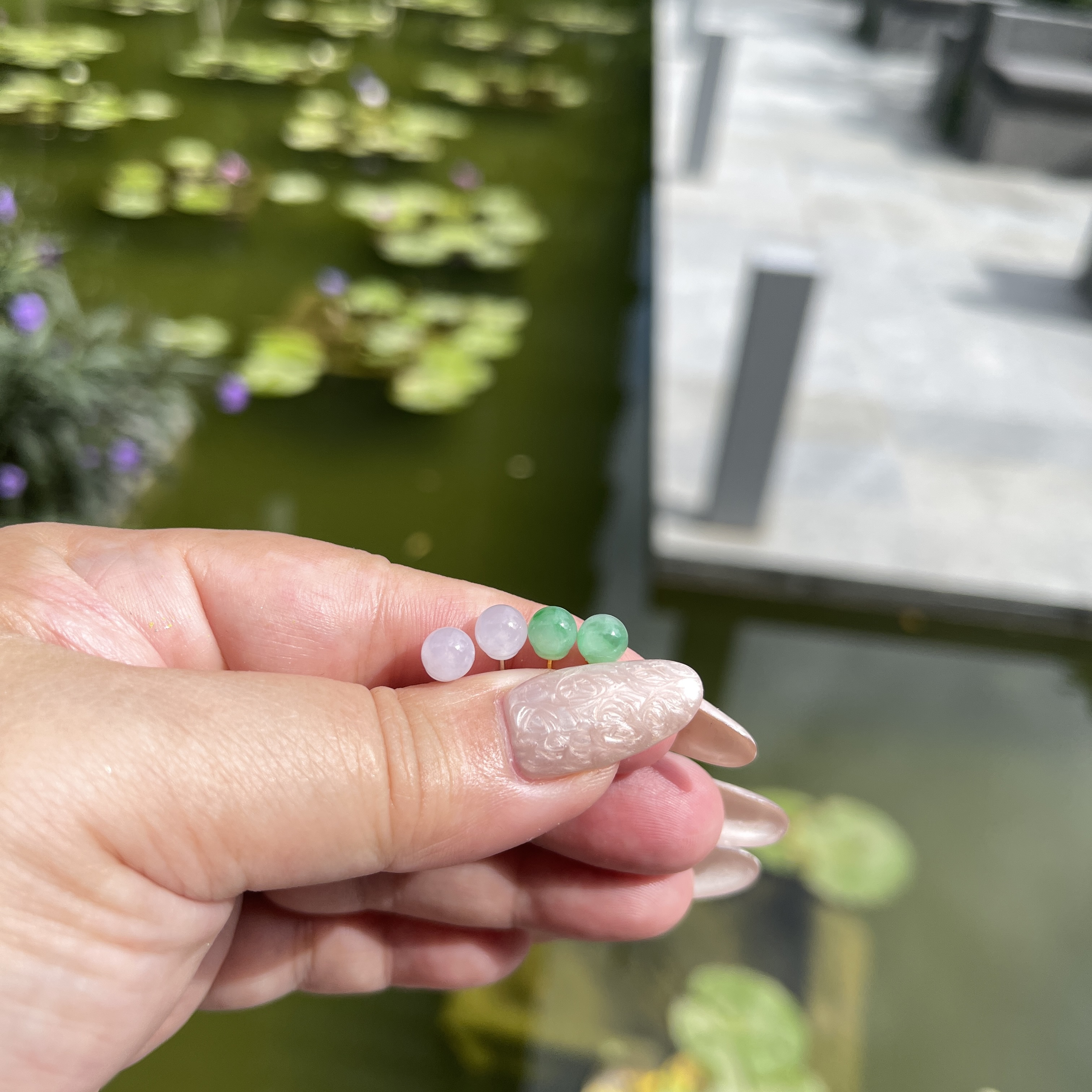 Faint Lavender Stud Earrings (PJA00145)