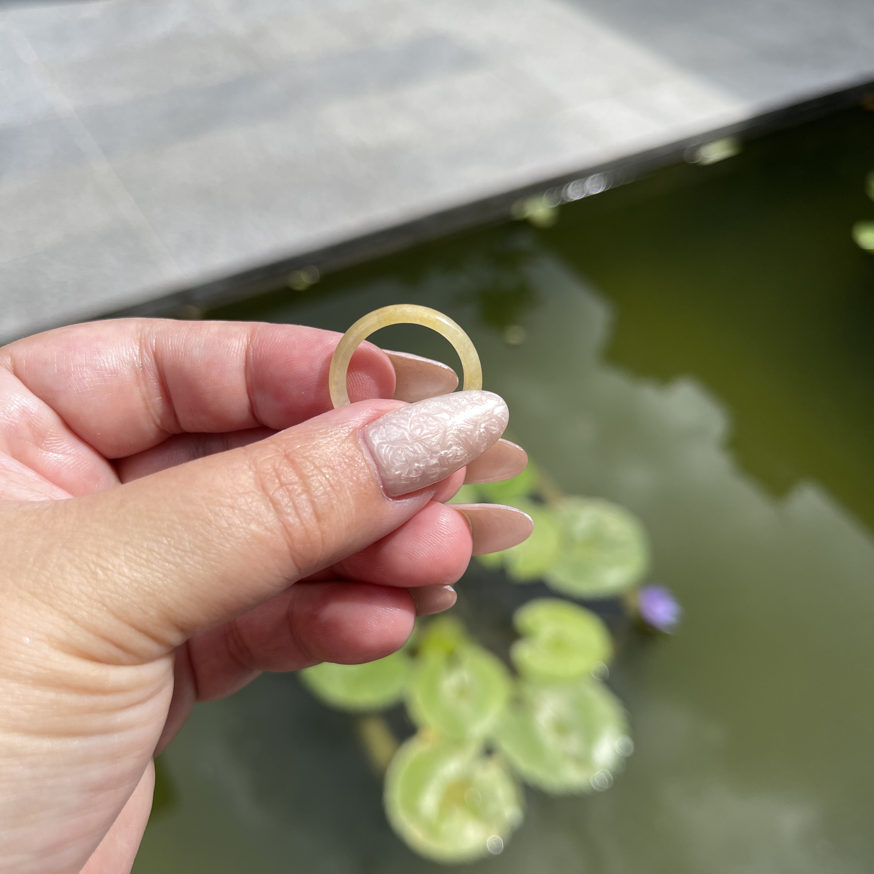 Yellow Jade Hololith Ring (PJA00155)