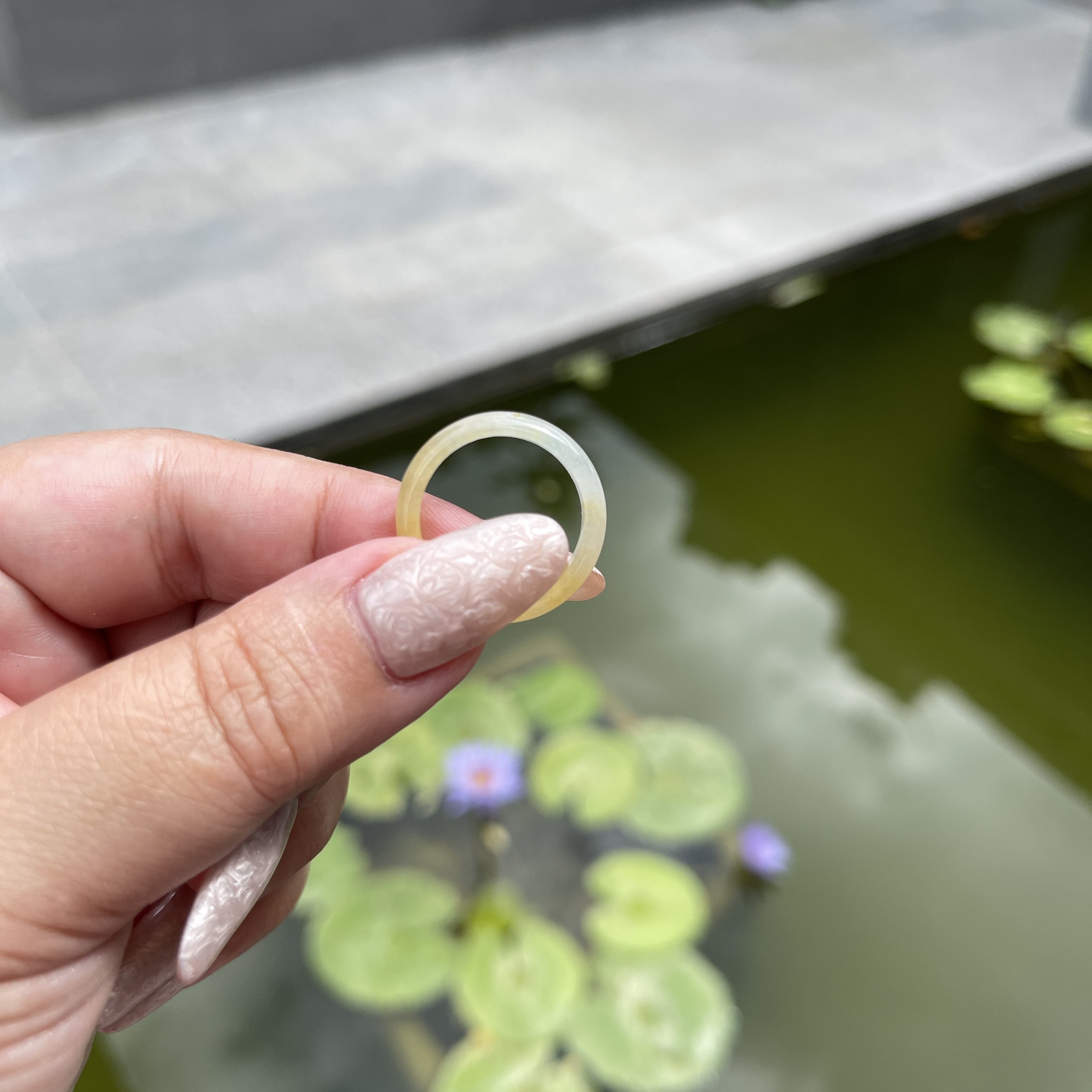 Yellow Jade Hololith Ring (PJA00155)