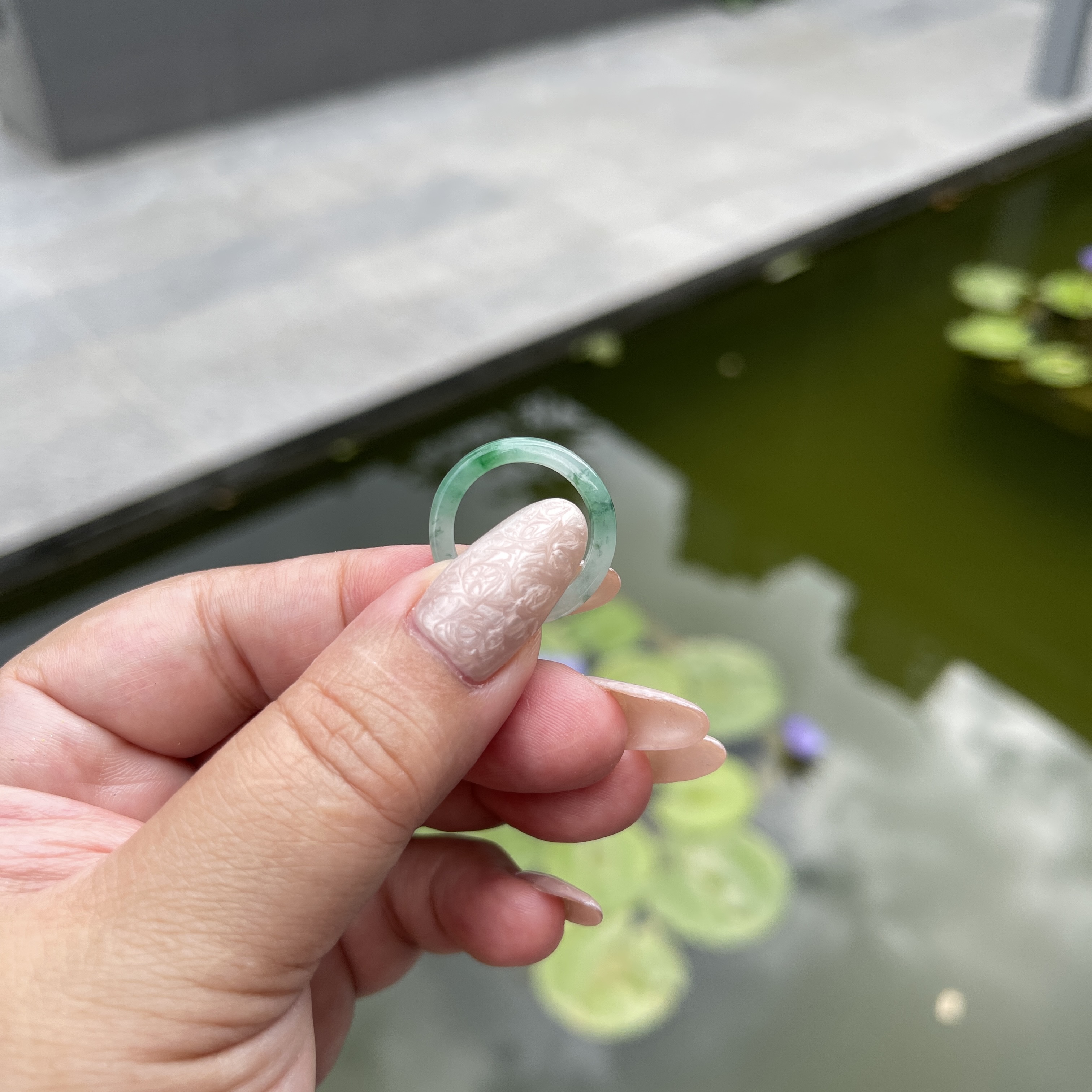 Green Jade Hololith Ring (PJA00154)