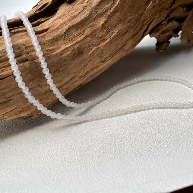 Icy White Jadeite Beads Bracelet or Necklace (PJA00168)