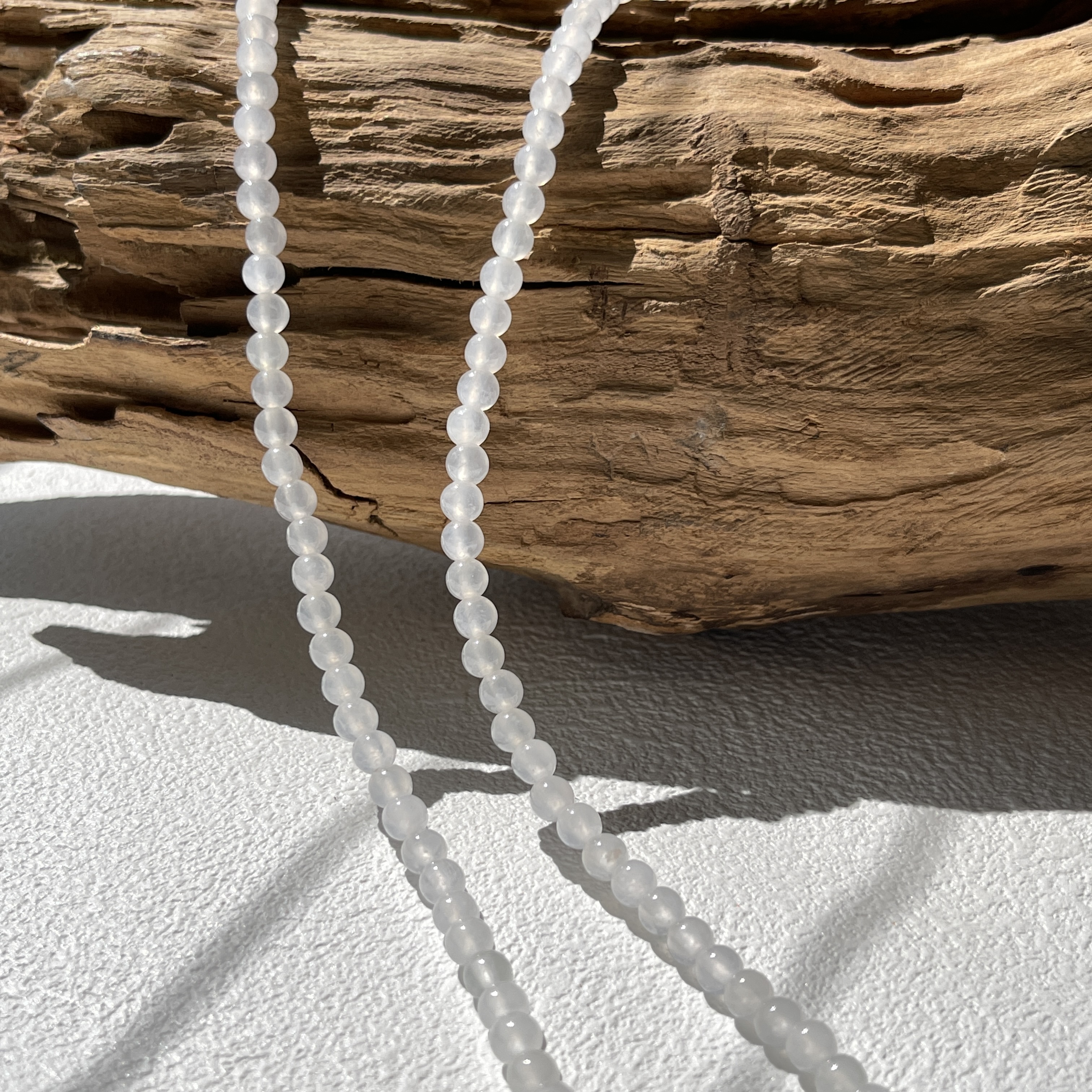 Icy White Jadeite Beads Bracelet or Necklace (PJA00168)