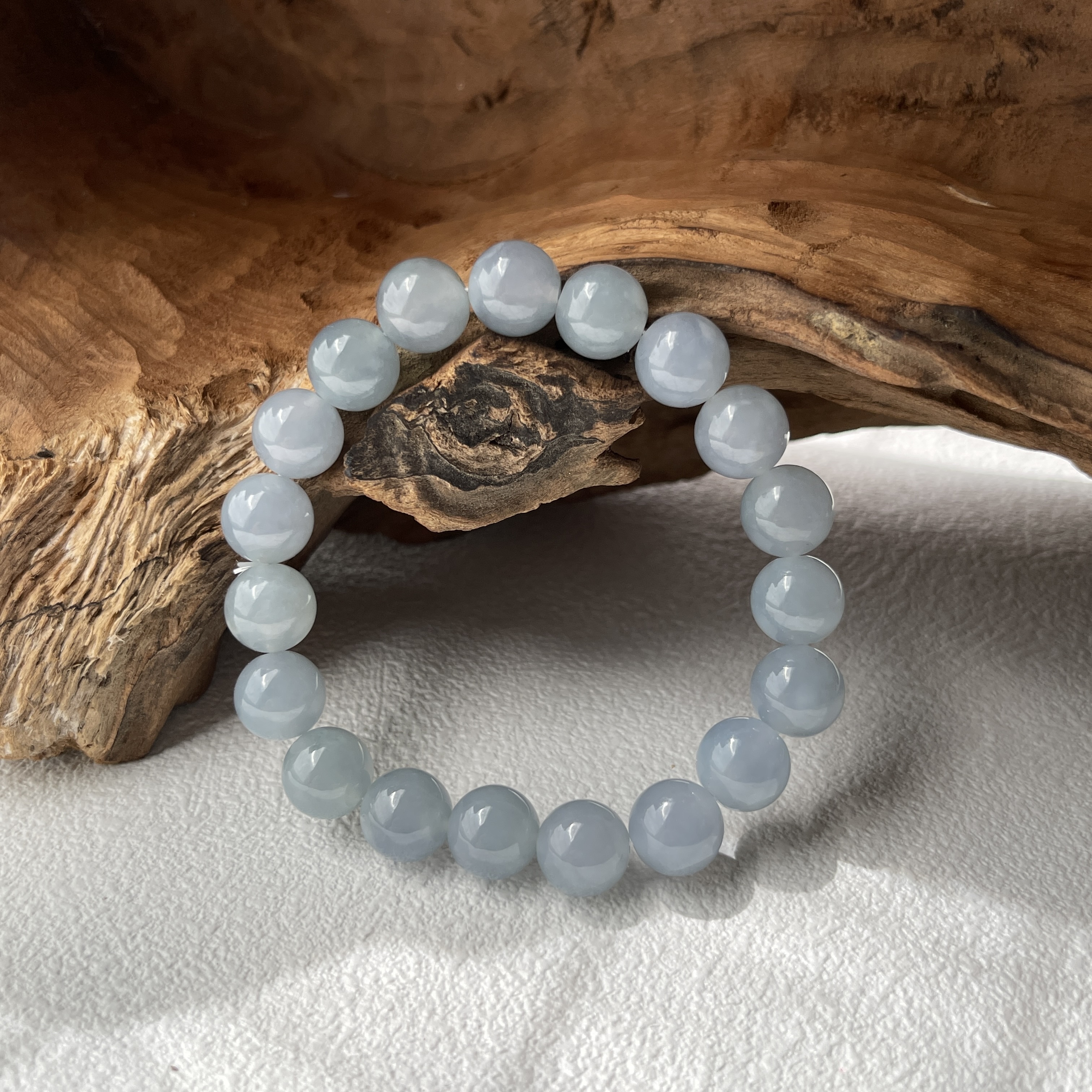 Light Greyish Blue Jade Bracelet (PJA00259) 