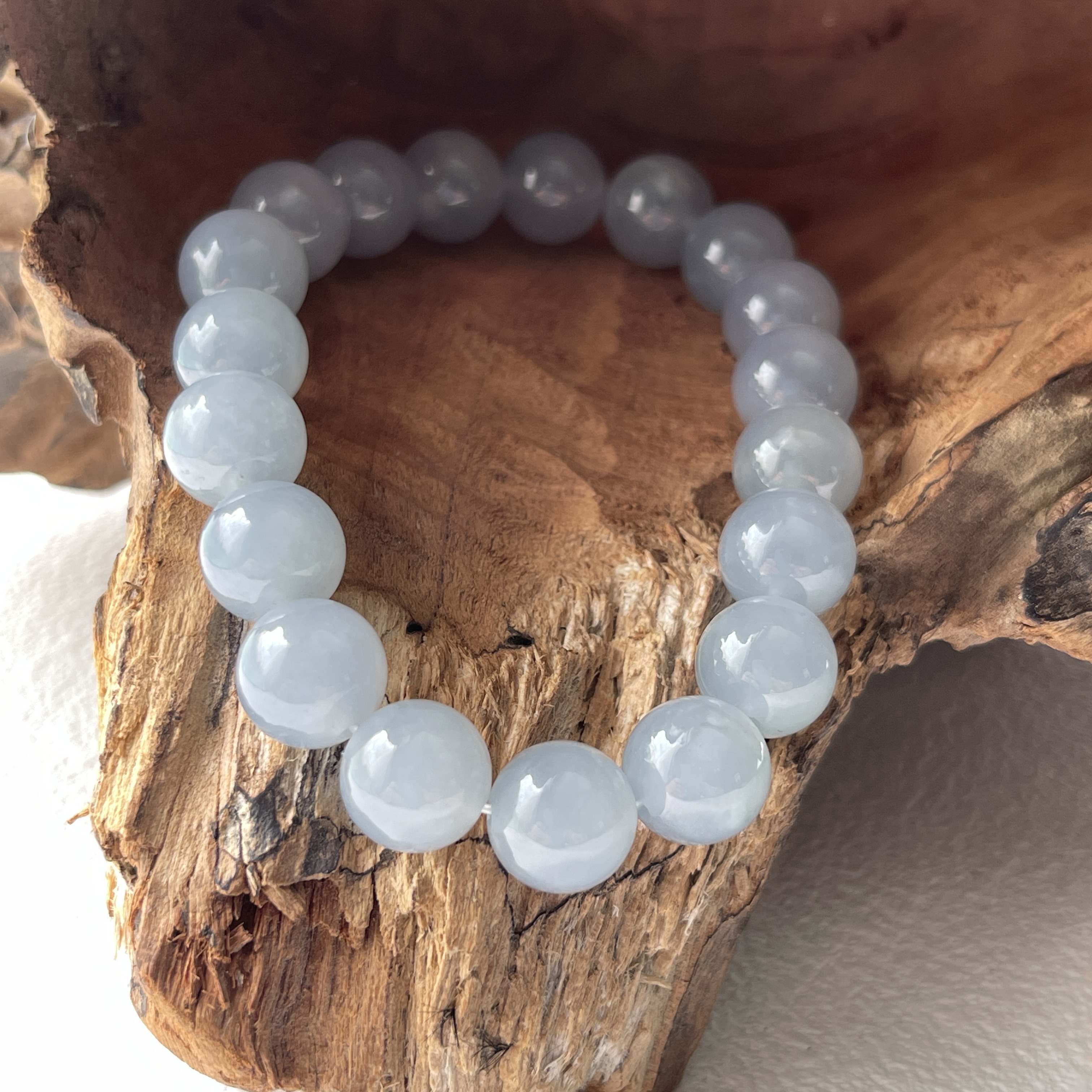 Light Greyish Blue Jade Bracelet (PJA00259) 