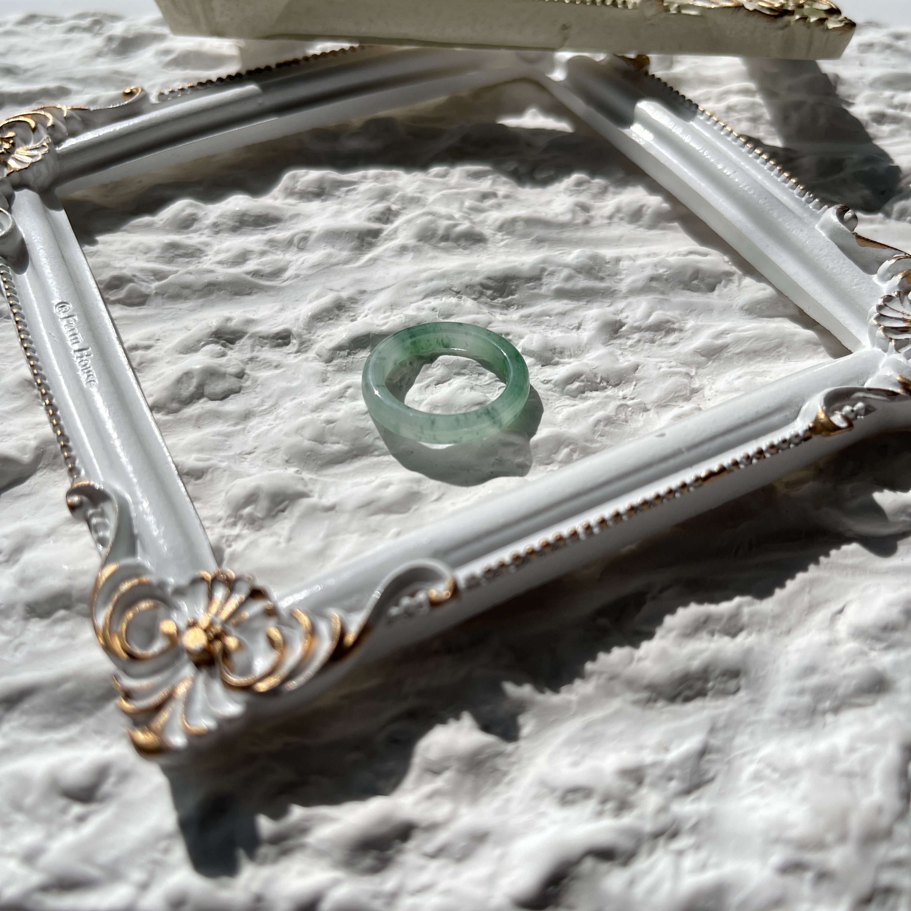 Green Jade Hololith Ring (PJA00154)