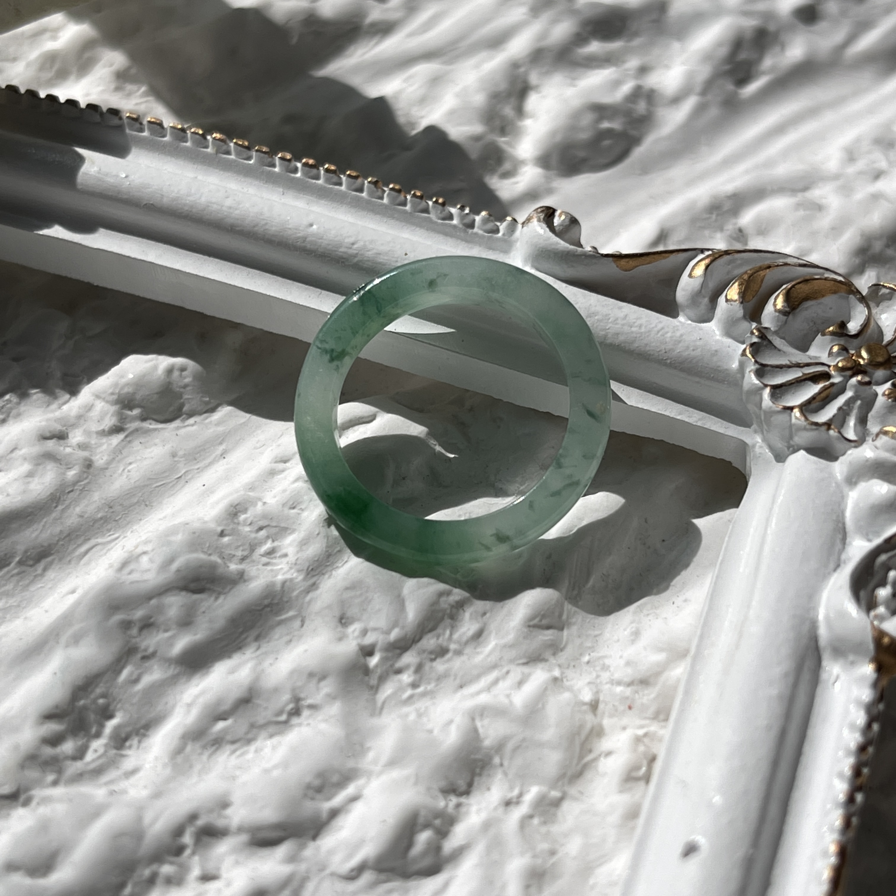 Green Jade Hololith Ring (PJA00154)