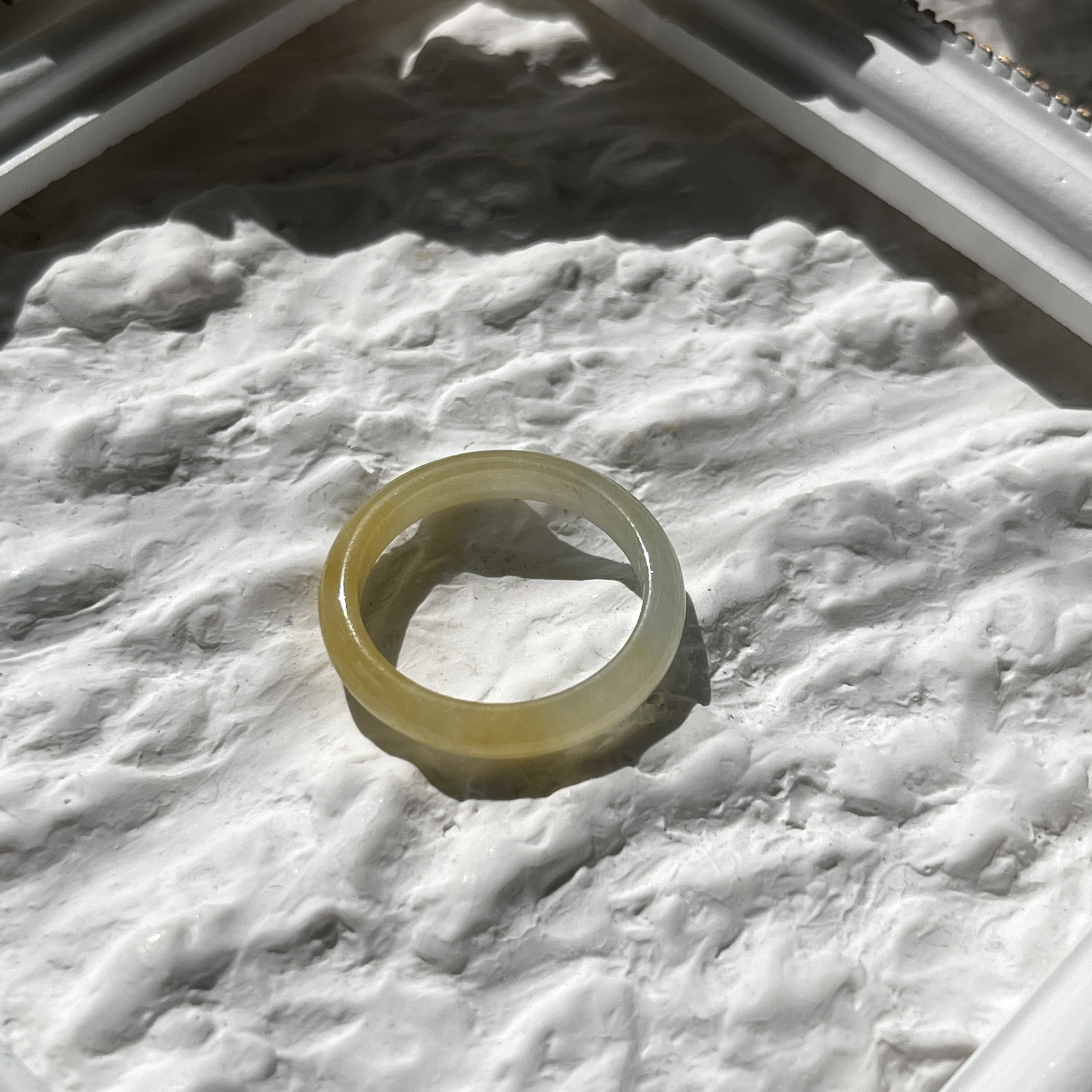 Yellow Jade Hololith Ring (PJA00155)