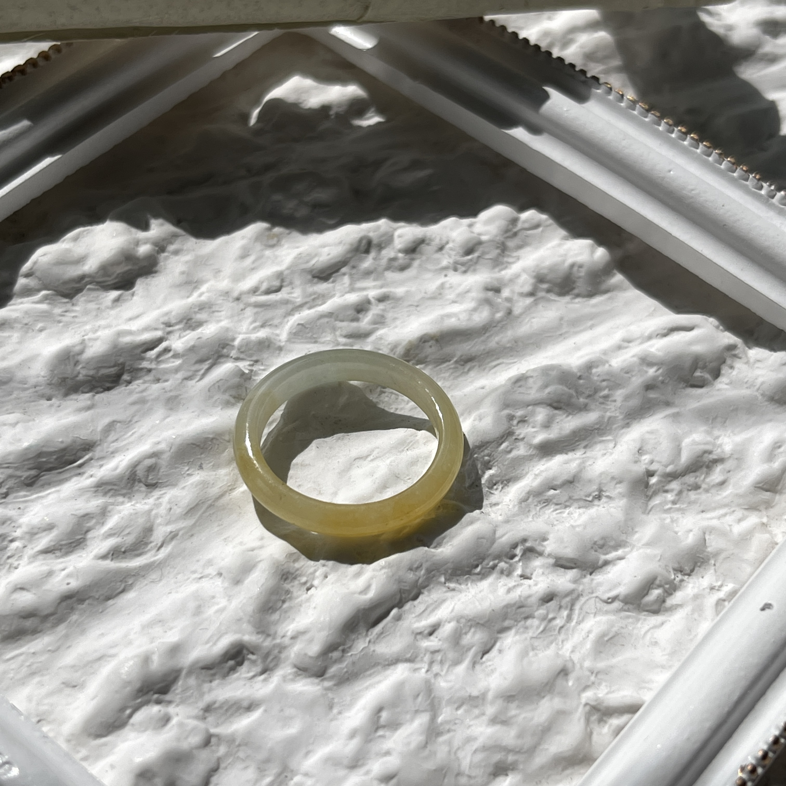 Yellow Jade Hololith Ring (PJA00155)