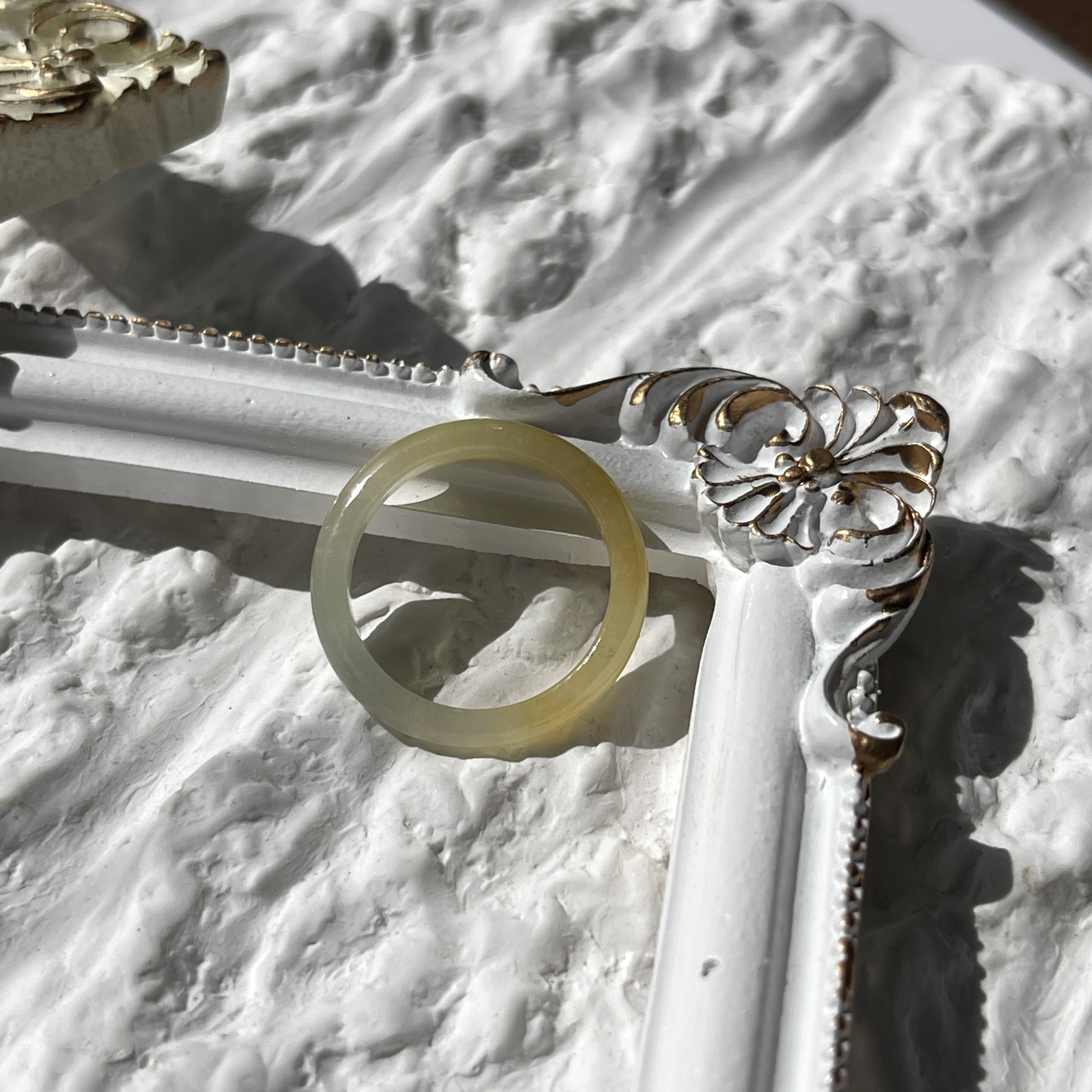 Yellow Jade Hololith Ring (PJA00155)