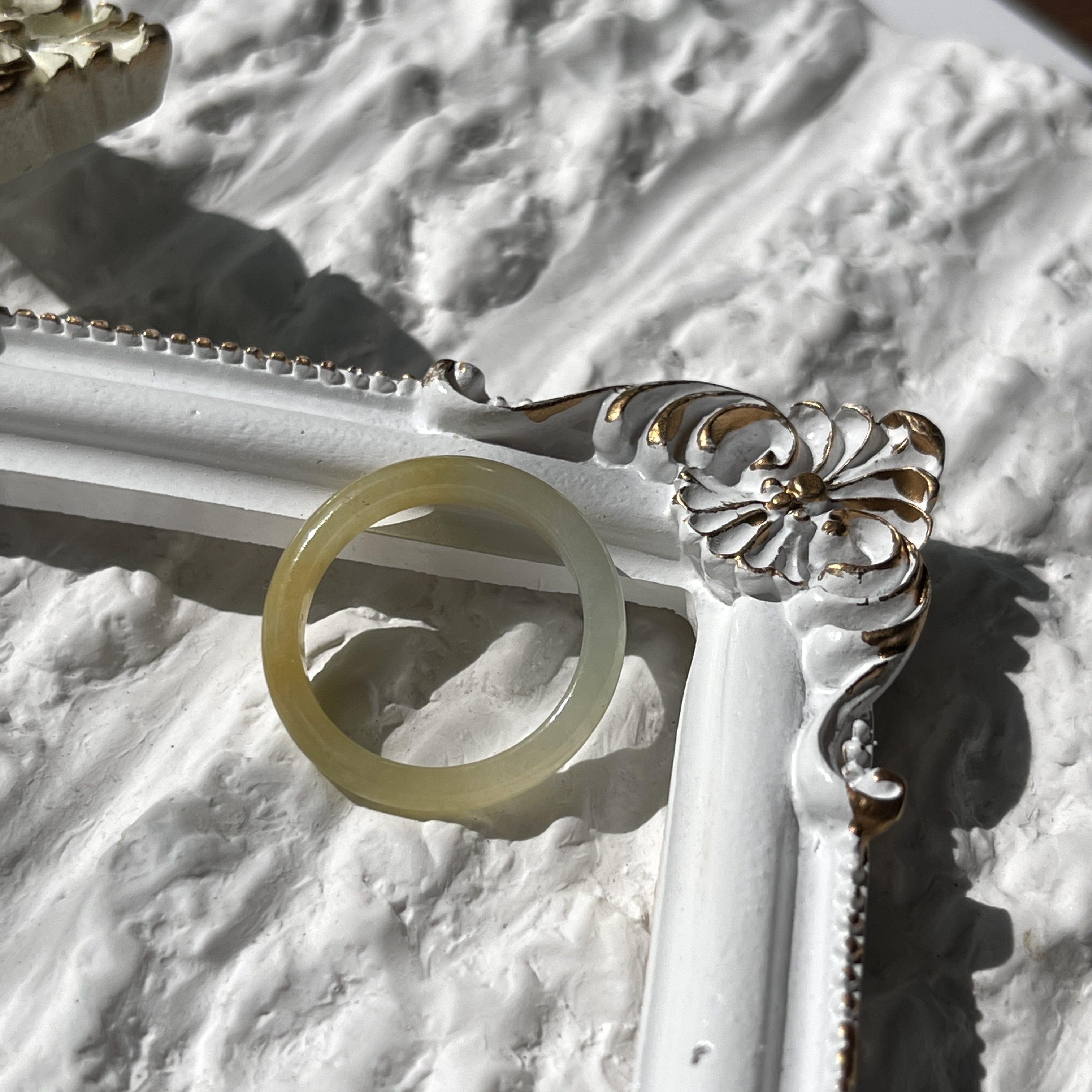 Yellow Jade Hololith Ring (PJA00155)
