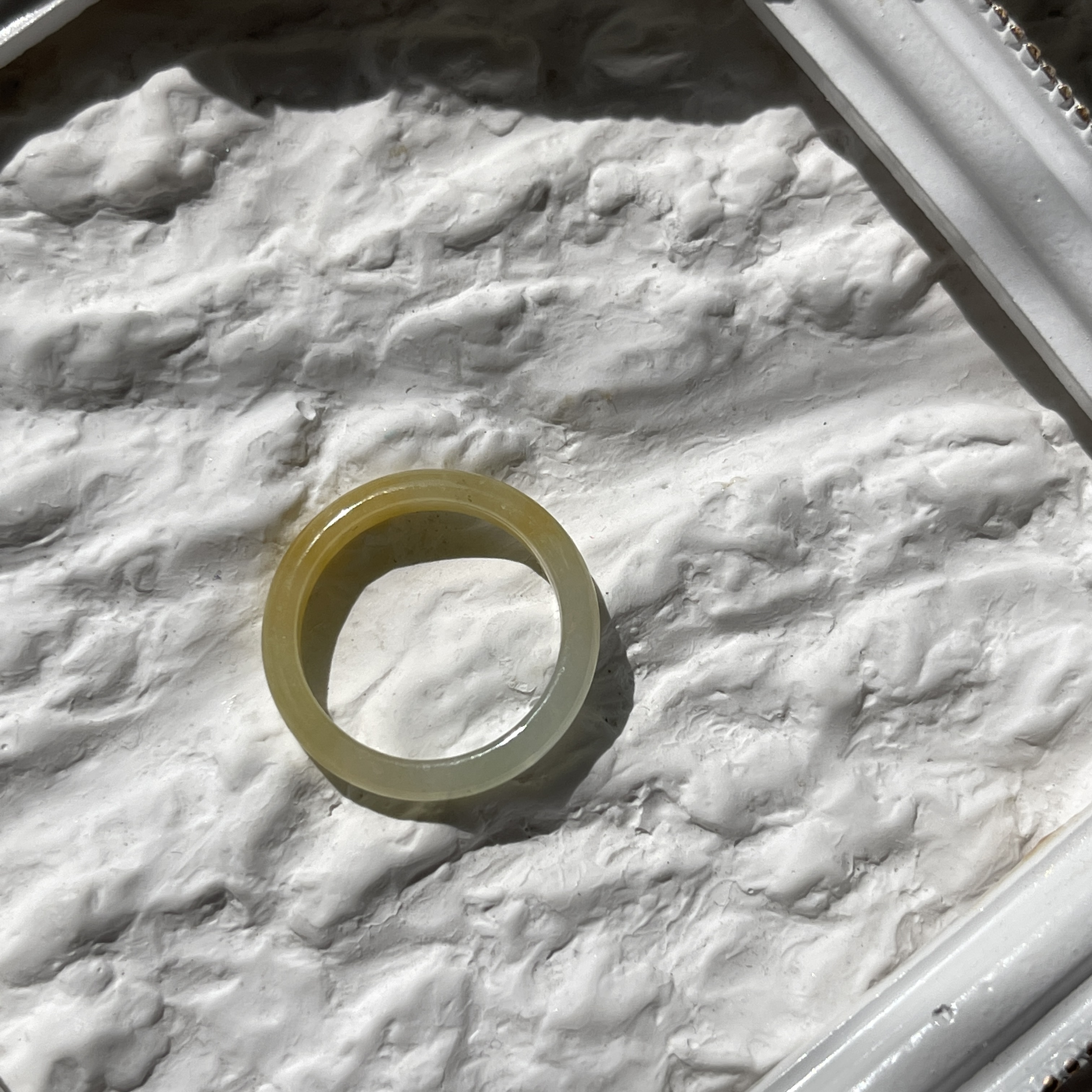 Yellow Jade Hololith Ring (PJA00155)
