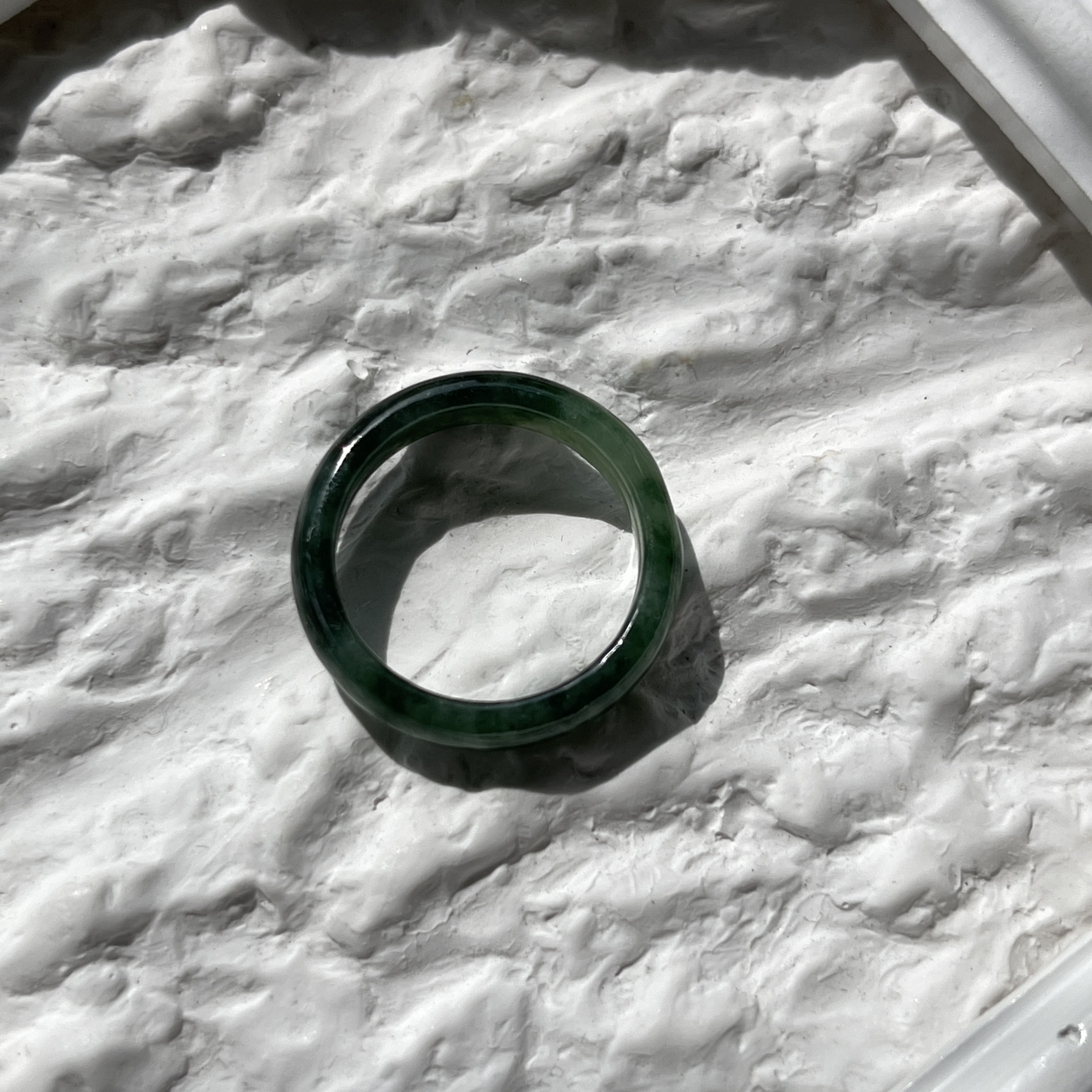 Green Jade Hololith Ring (PJA00157)