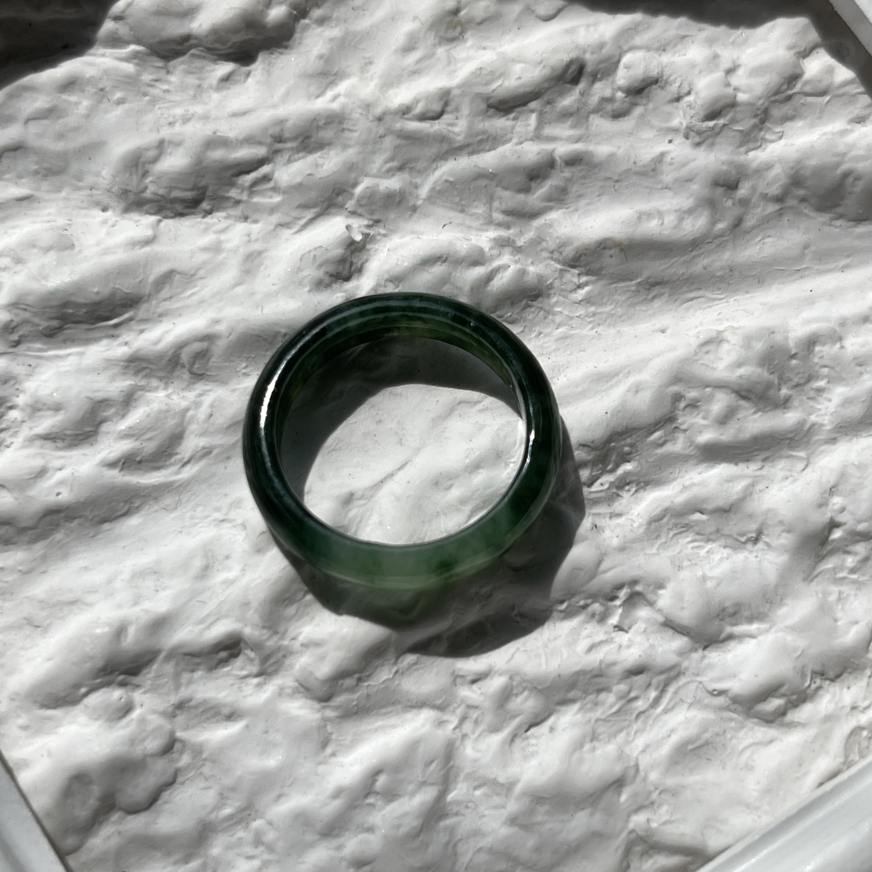 Green Jade Hololith Ring (PJA00157)