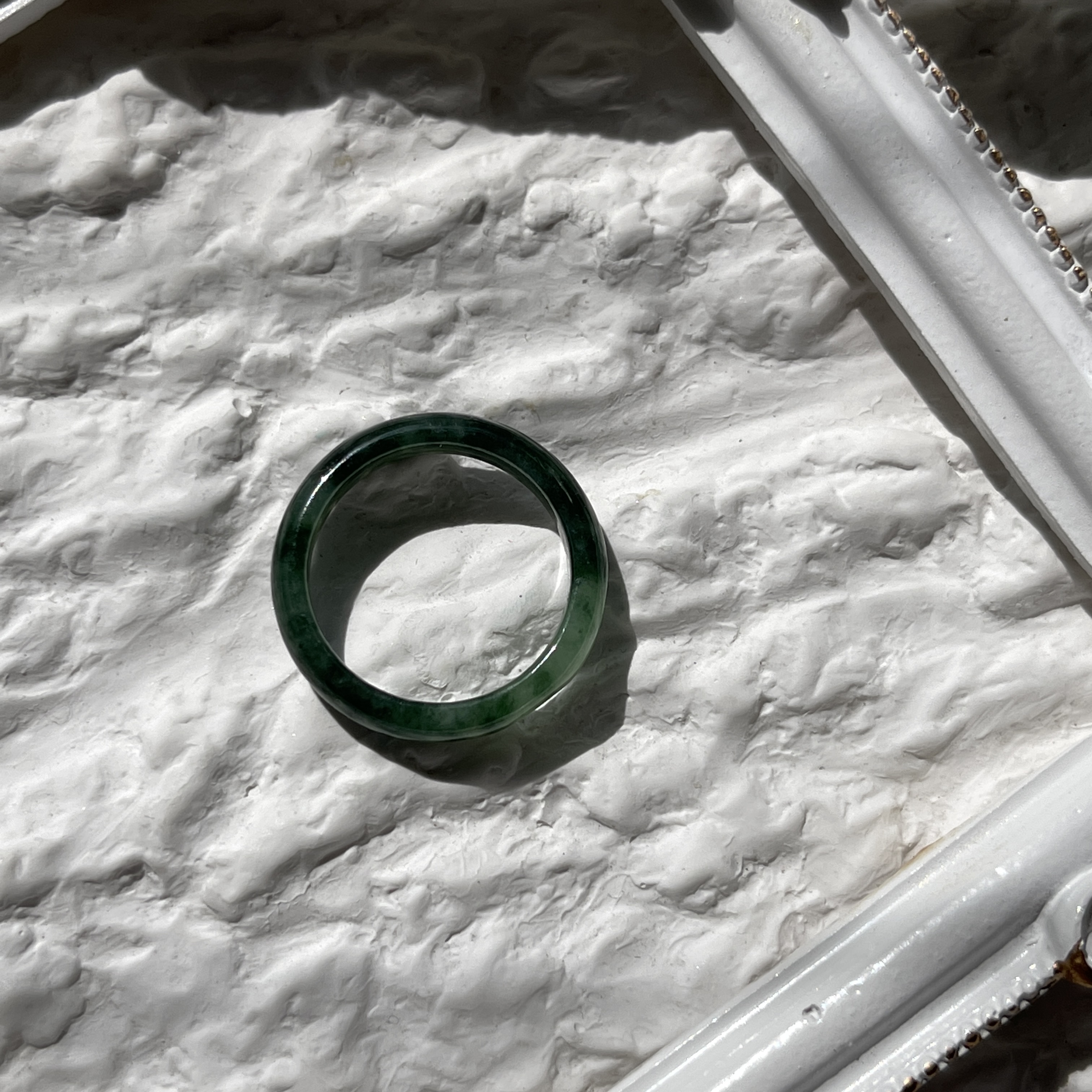 Green Jade Hololith Ring (PJA00157)