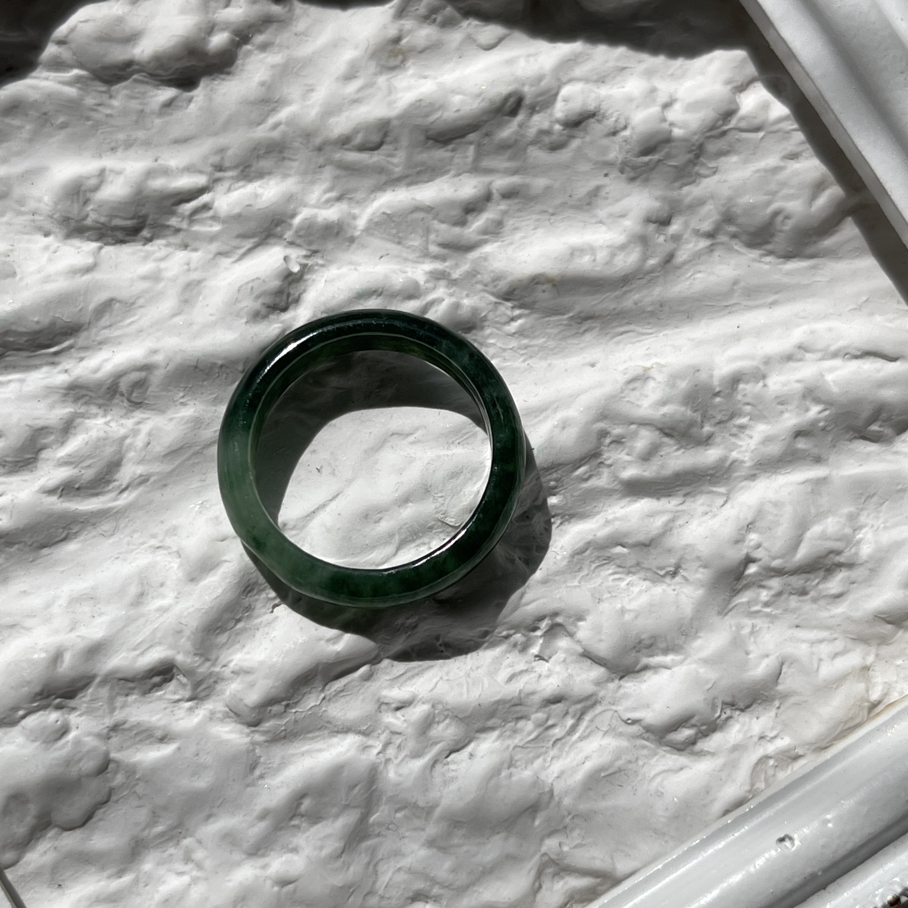 Green Jade Hololith Ring (PJA00157)