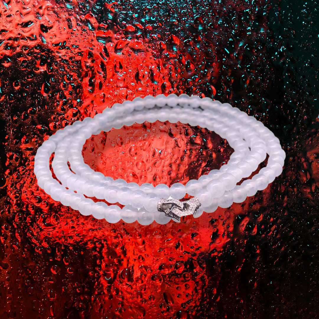 Icy White Jadeite Beads Bracelet or Necklace (PJA00168)