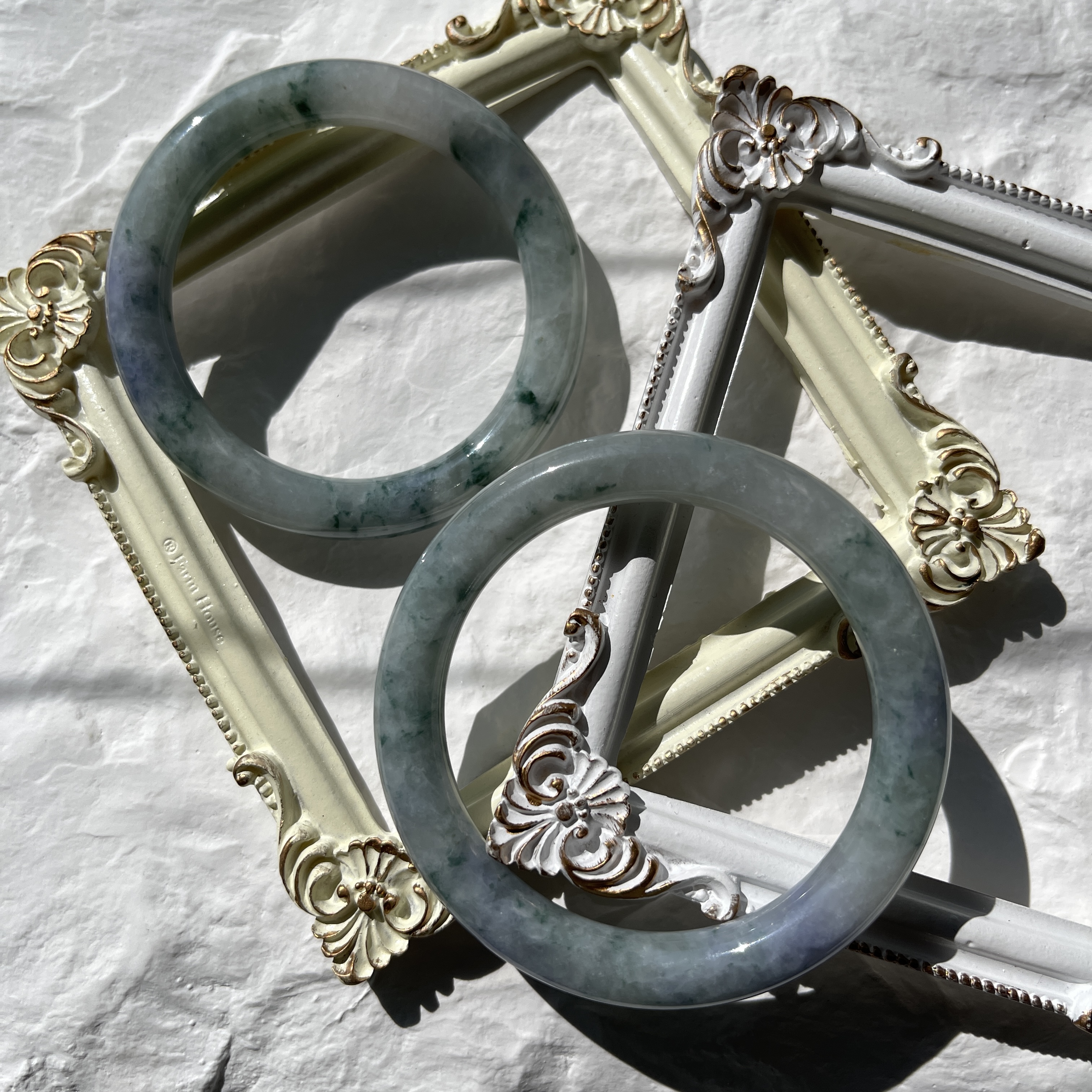 Smoky Green with Soft Violet Jade Bangle (PJA00156)