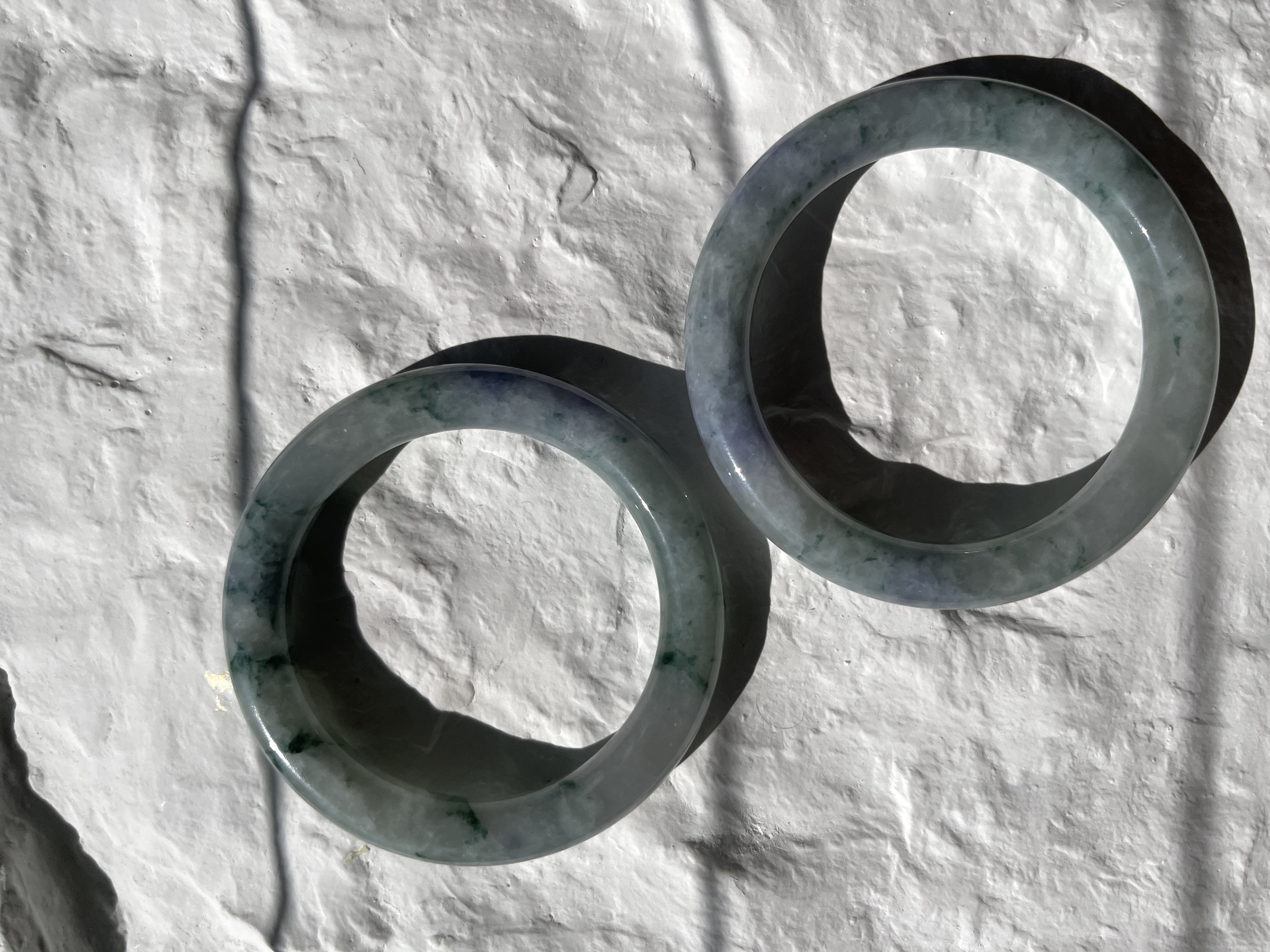 Smoky Green with Soft Violet Jade Bangle (PJA00156)