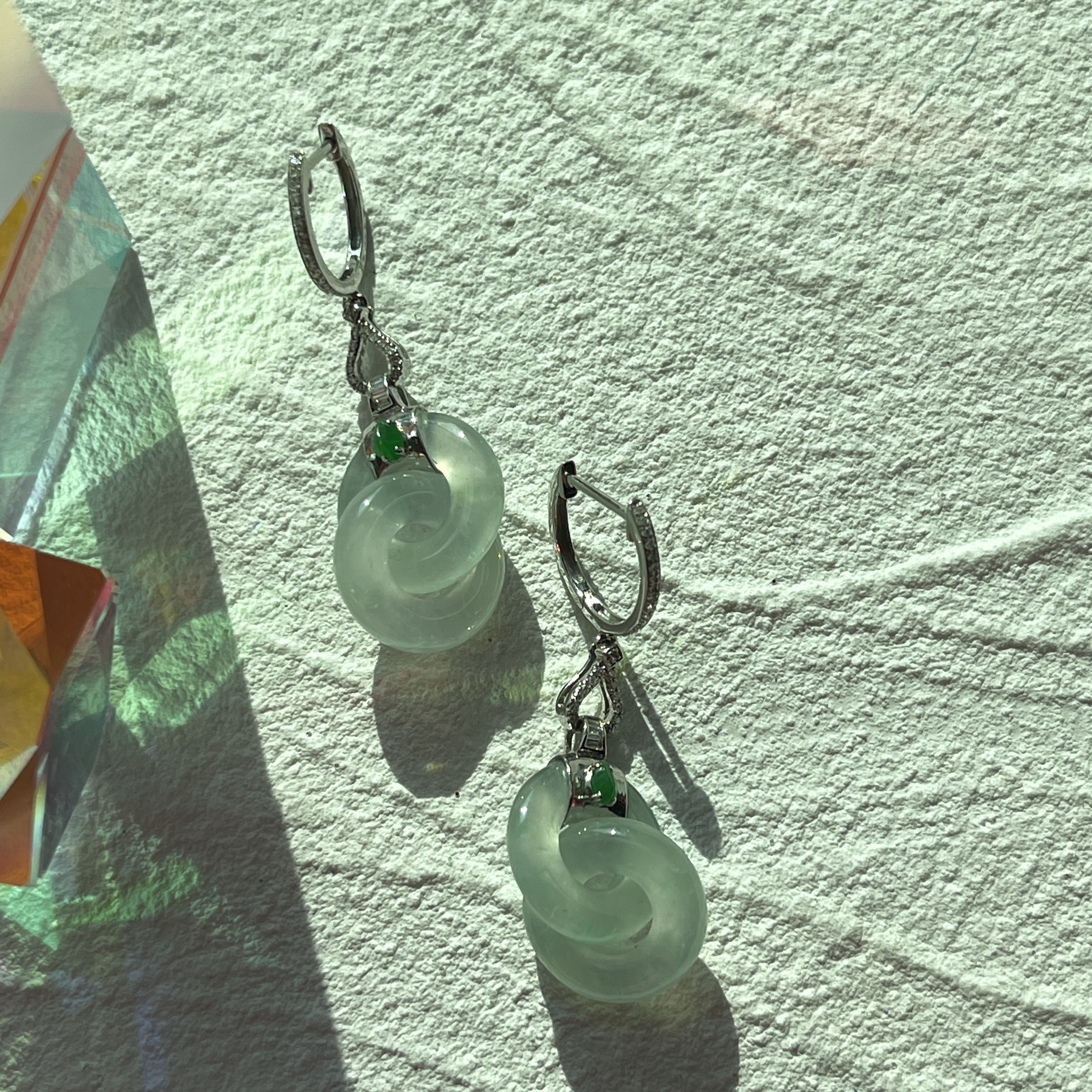 Interlocking Double Hoops Jadeite Earrings (PJA00126)