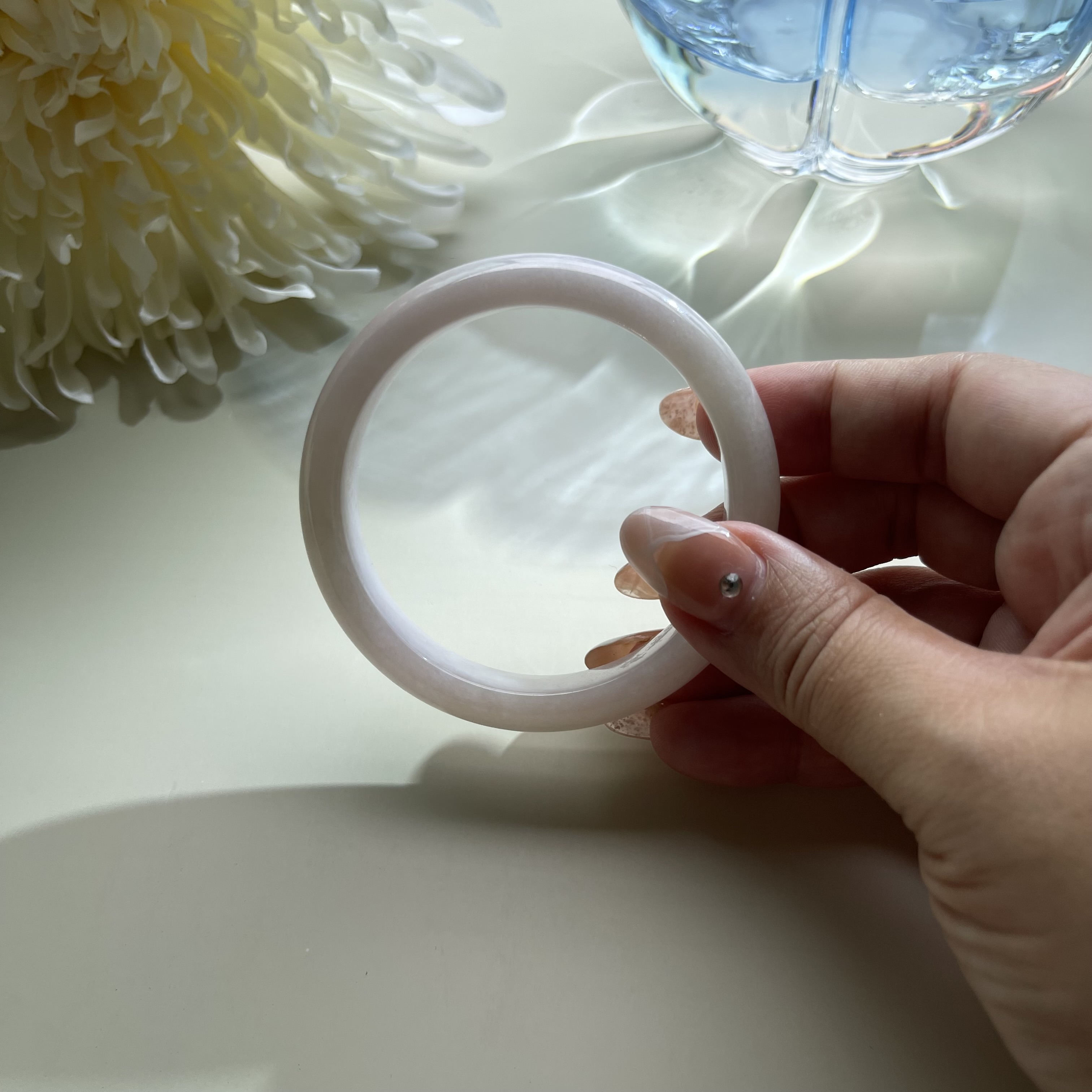 Icy Translucent Light Pink Bangle (PJA00108)