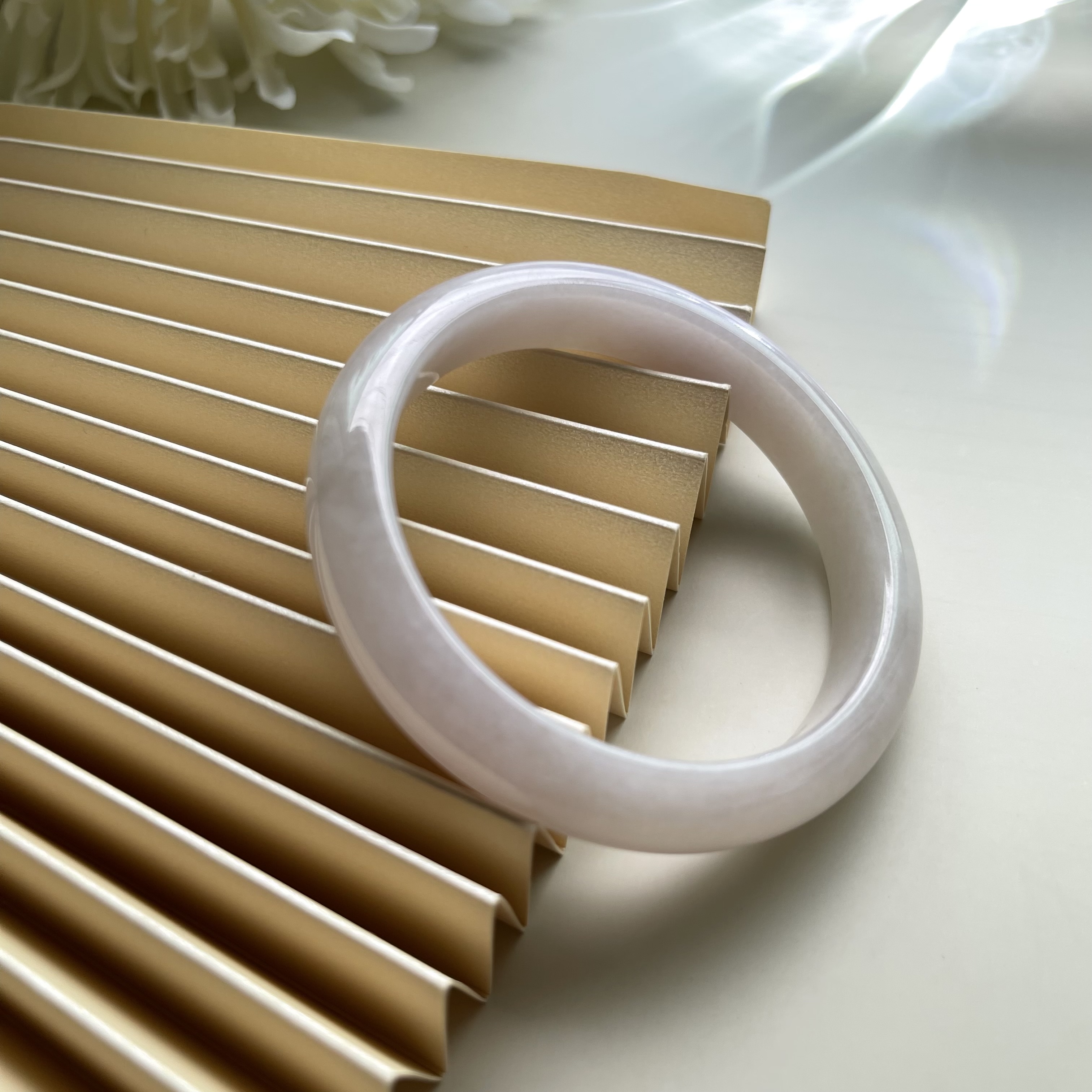 Icy Translucent Light Pink Bangle (PJA00108)