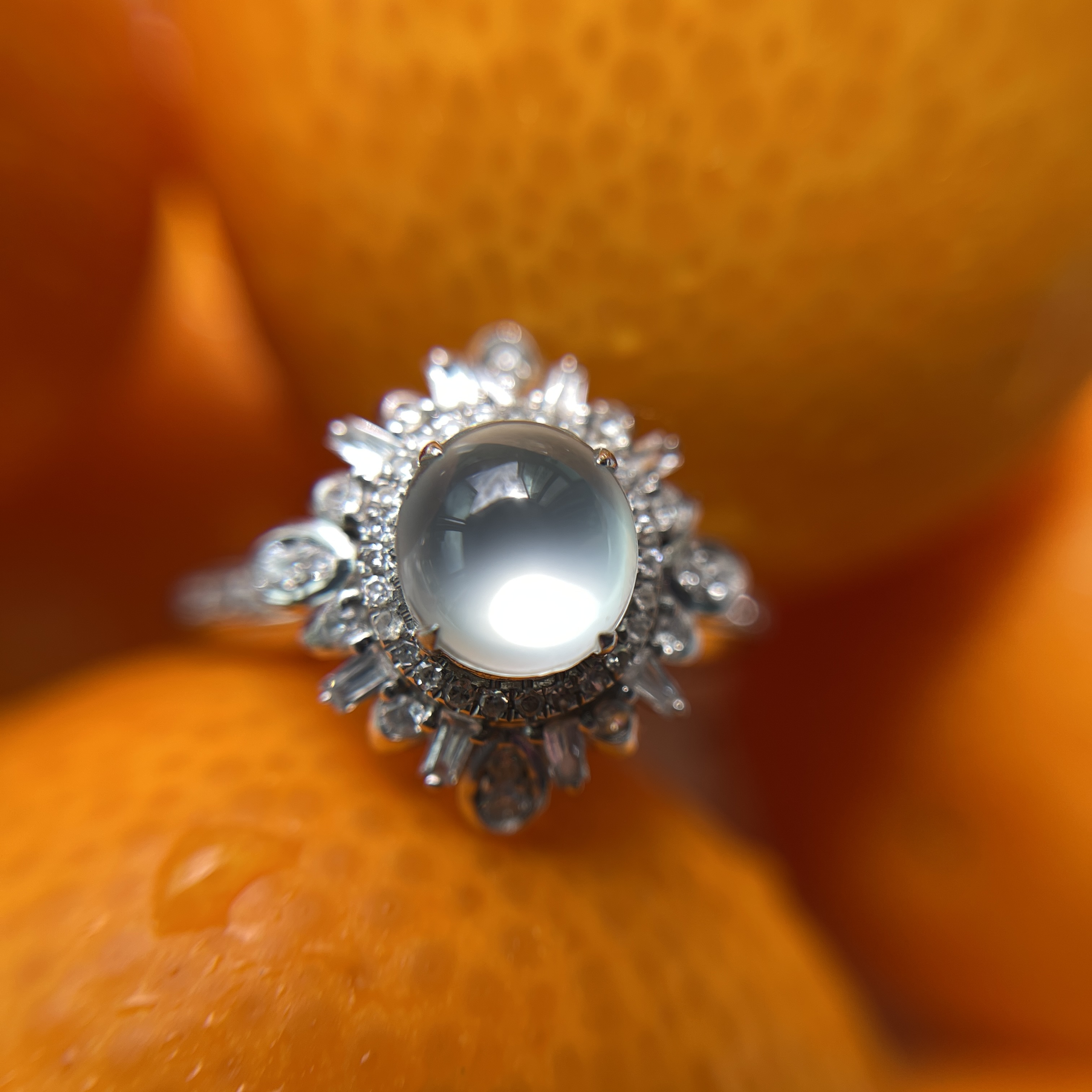 Glassy Colorless Jadeite Ring (PJA00130)